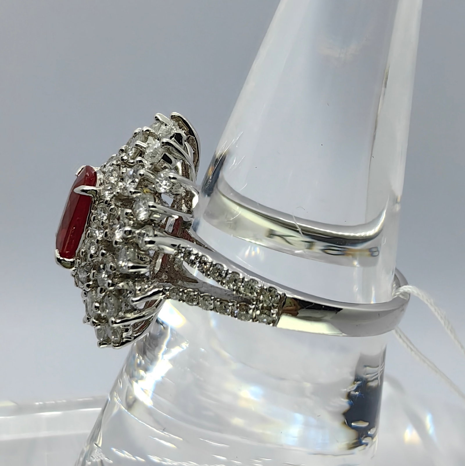 K18 Myanma Pigeon Ruby Diamond Ring - 3