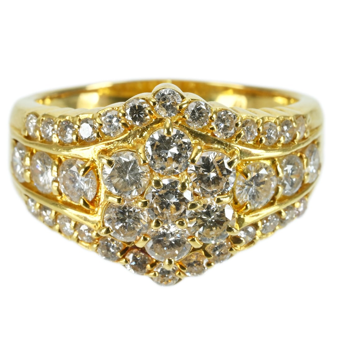 K18YG DIAMOND RING: Type:RING Diamond:2.00ct Metal:18K Size:7.5(US) Accessories:N/A