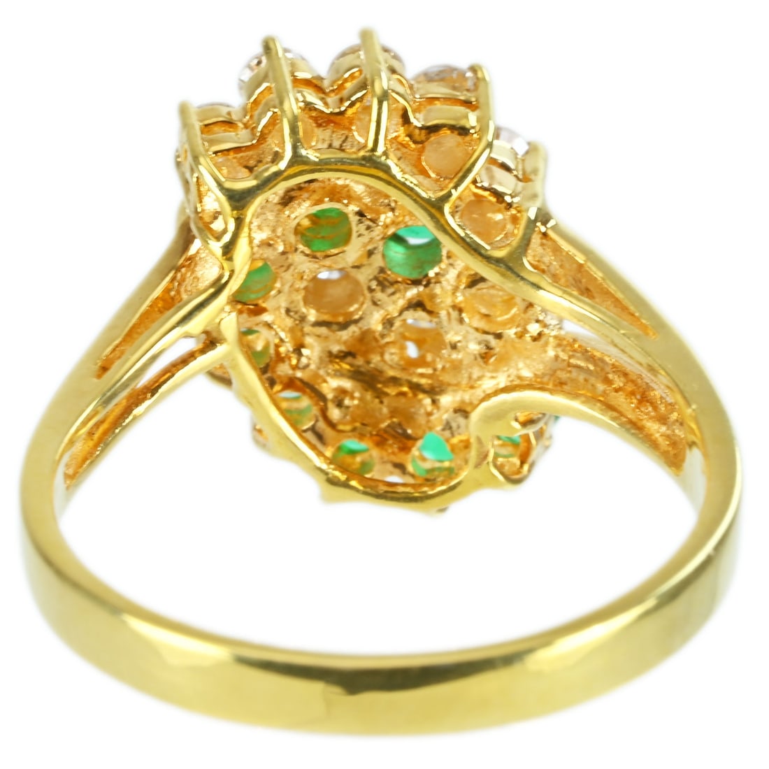 K18YG EMERALD DIAMOND RING - 4