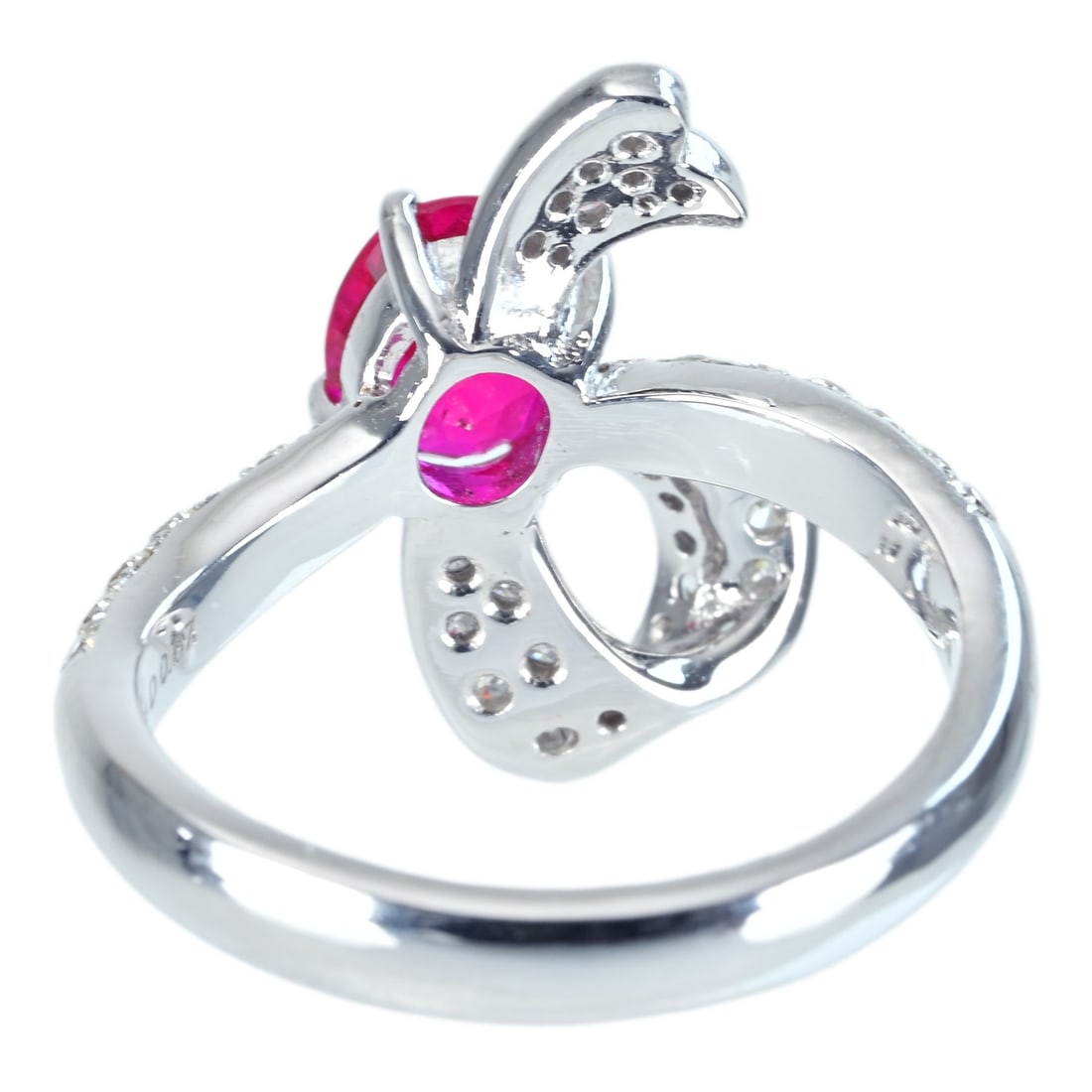 18K Myamar Pigeon Ruby Diamond Ring - 4