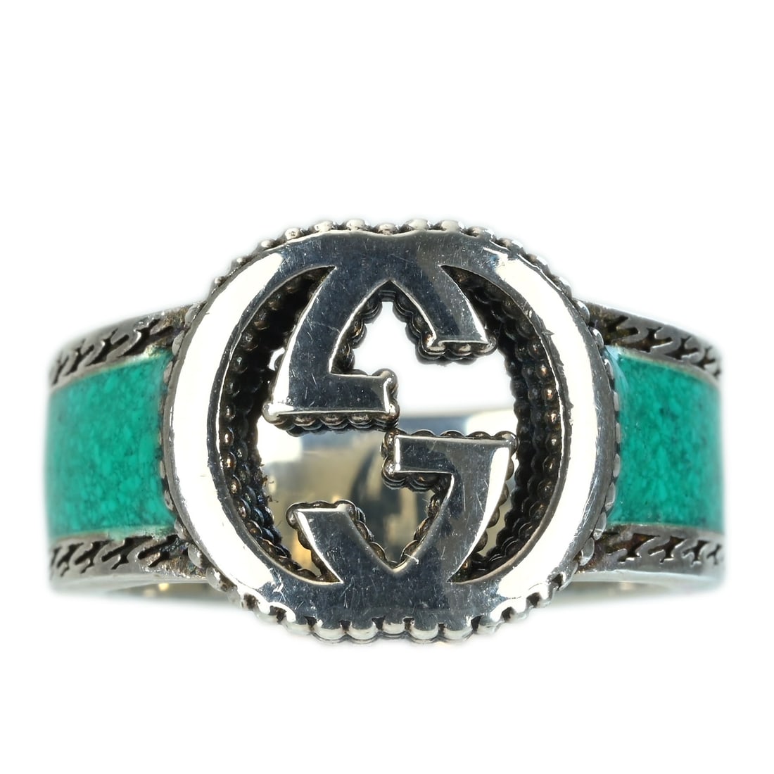 GUCCI SV Inter locking G Ring - 5