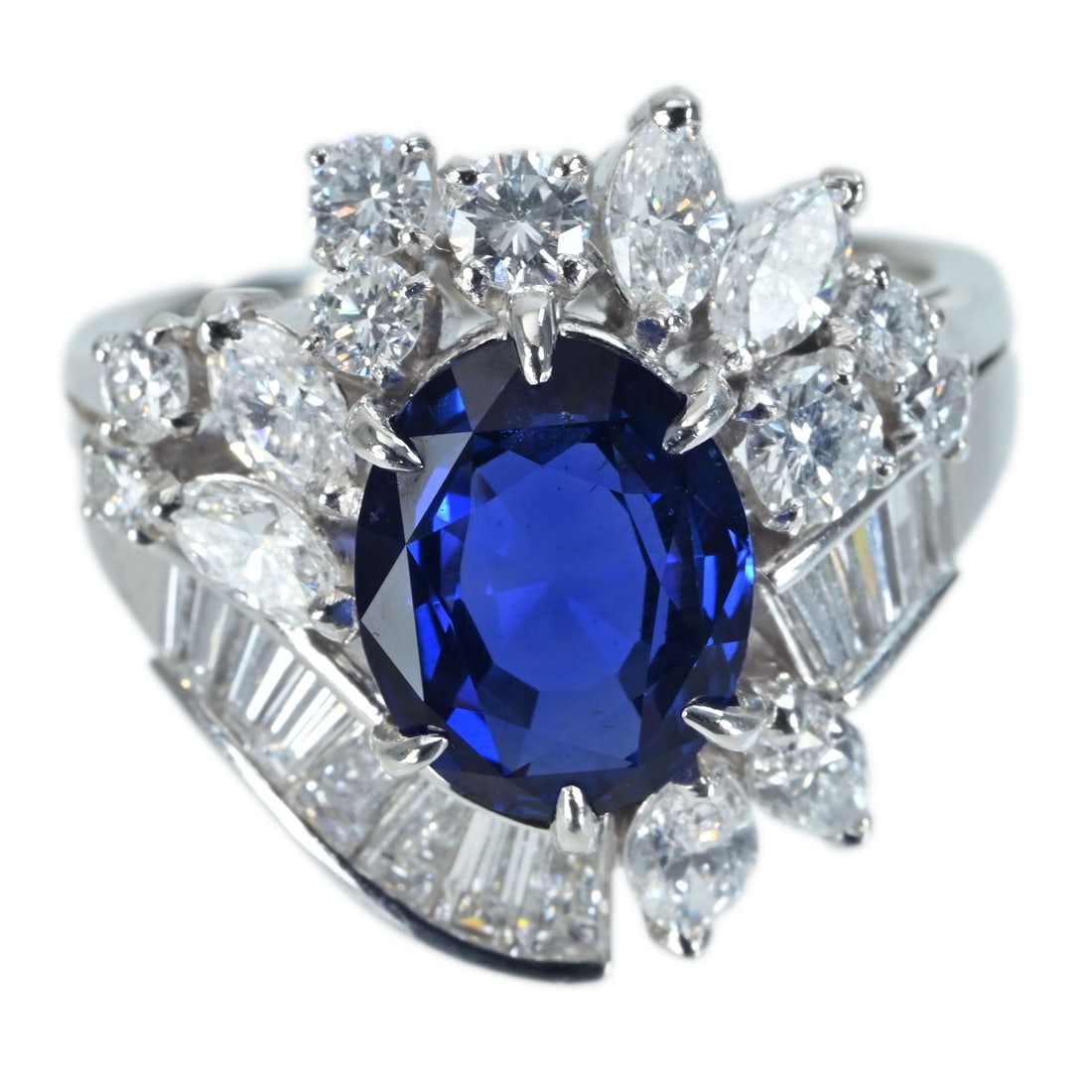 MIKIMOTO NH Sri Lanka Blue Sapphire Diamond Ring: Brand:MIKIMOTO Model No.:N/A Sapphire:3.78ct Diamond:2.13ct Sizs:6.5(US) Material:Plantium Accessories:GIA