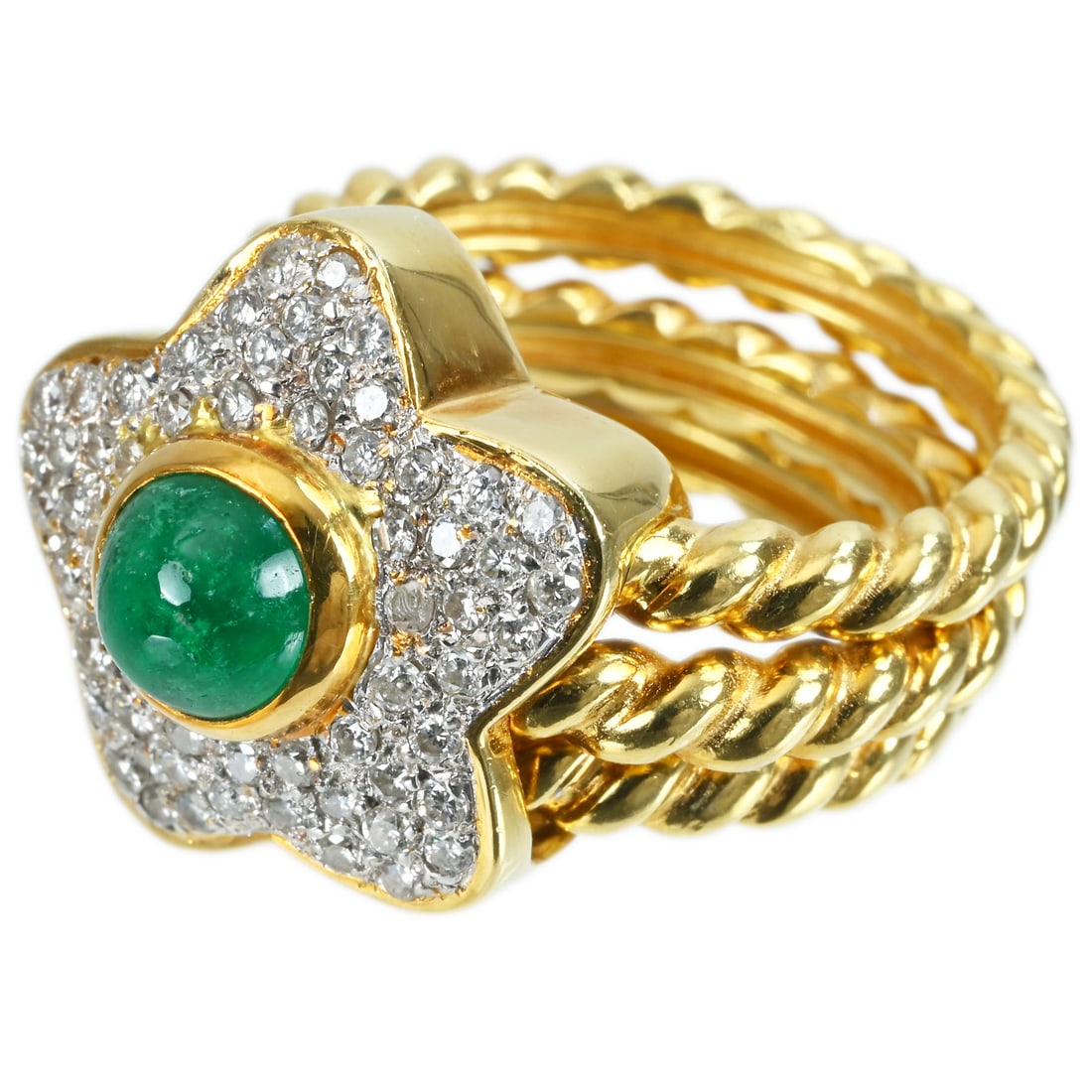 K18YG EMERALD RING - 3