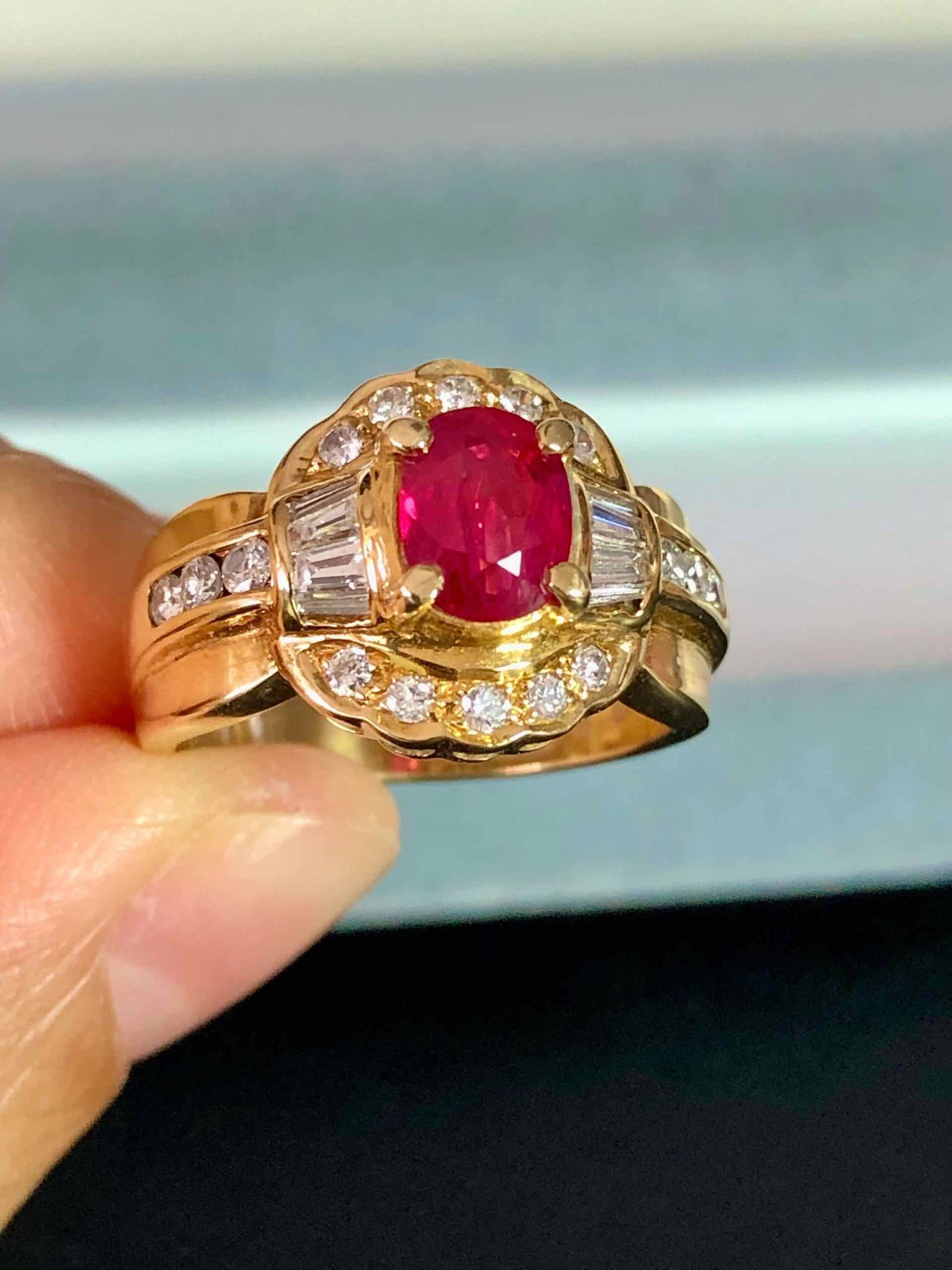 K18YG RUBY RING - 4