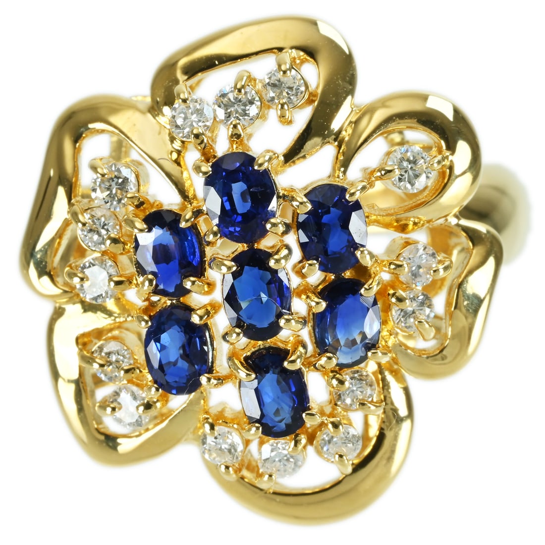 K18YG SAPPHIRE RING: Type:RING Item Name:K18YG SAPPHIRE RING Diamond:0.30ct SAPPHIRE:1.00ct Metal:18K Size:6.5(US) Accessories:N/A