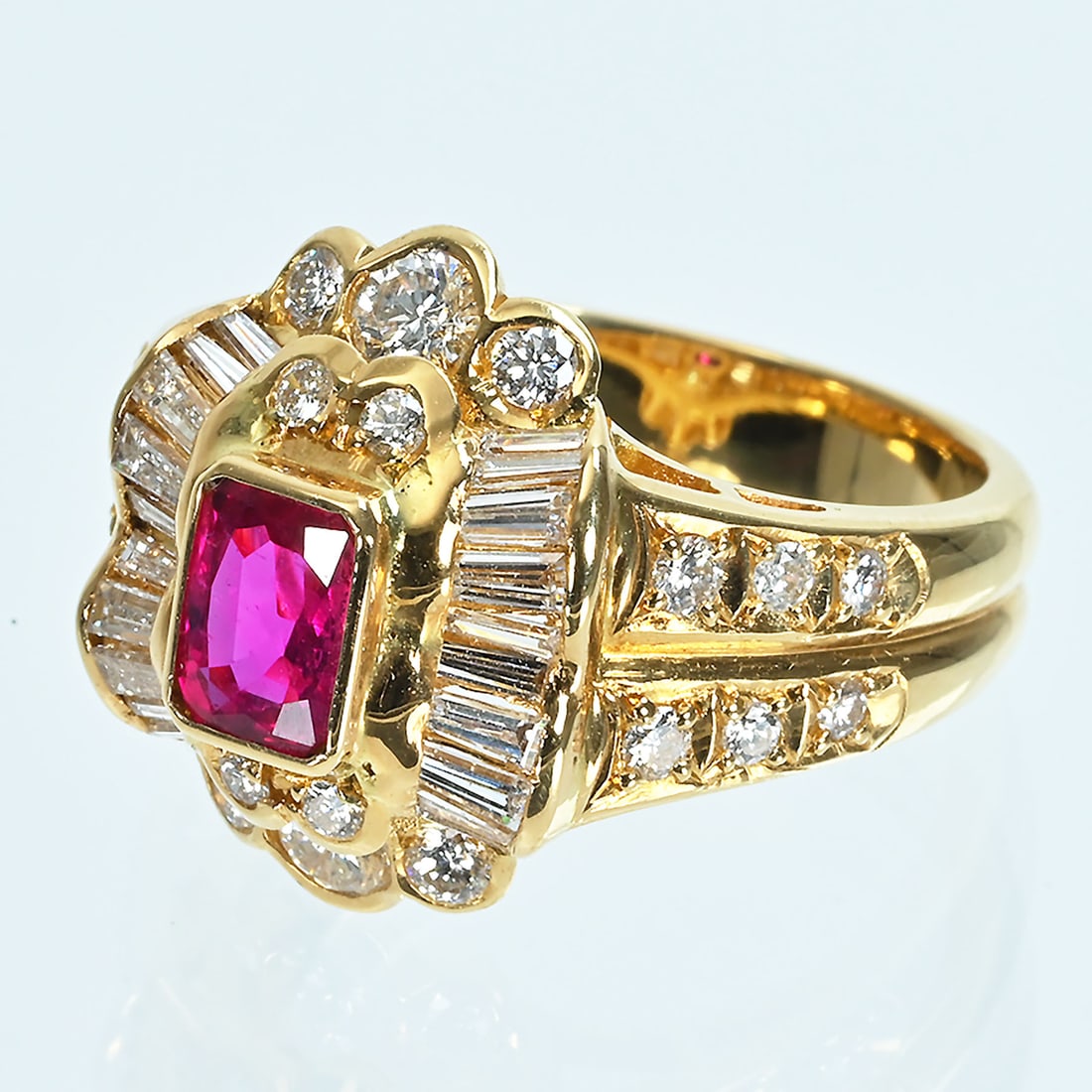 K18 Ruby Diamond Ring - 2