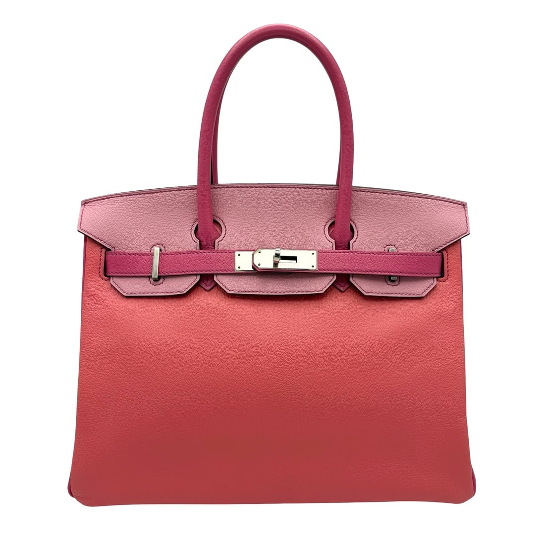 Hermes Birkin 30 Pink Tone (Tri-color) Handbag: Brand:Hermes Material:Chevre Model No.: P 2012YR Sizs:N/A Accessories:Box,Key ,Padlock