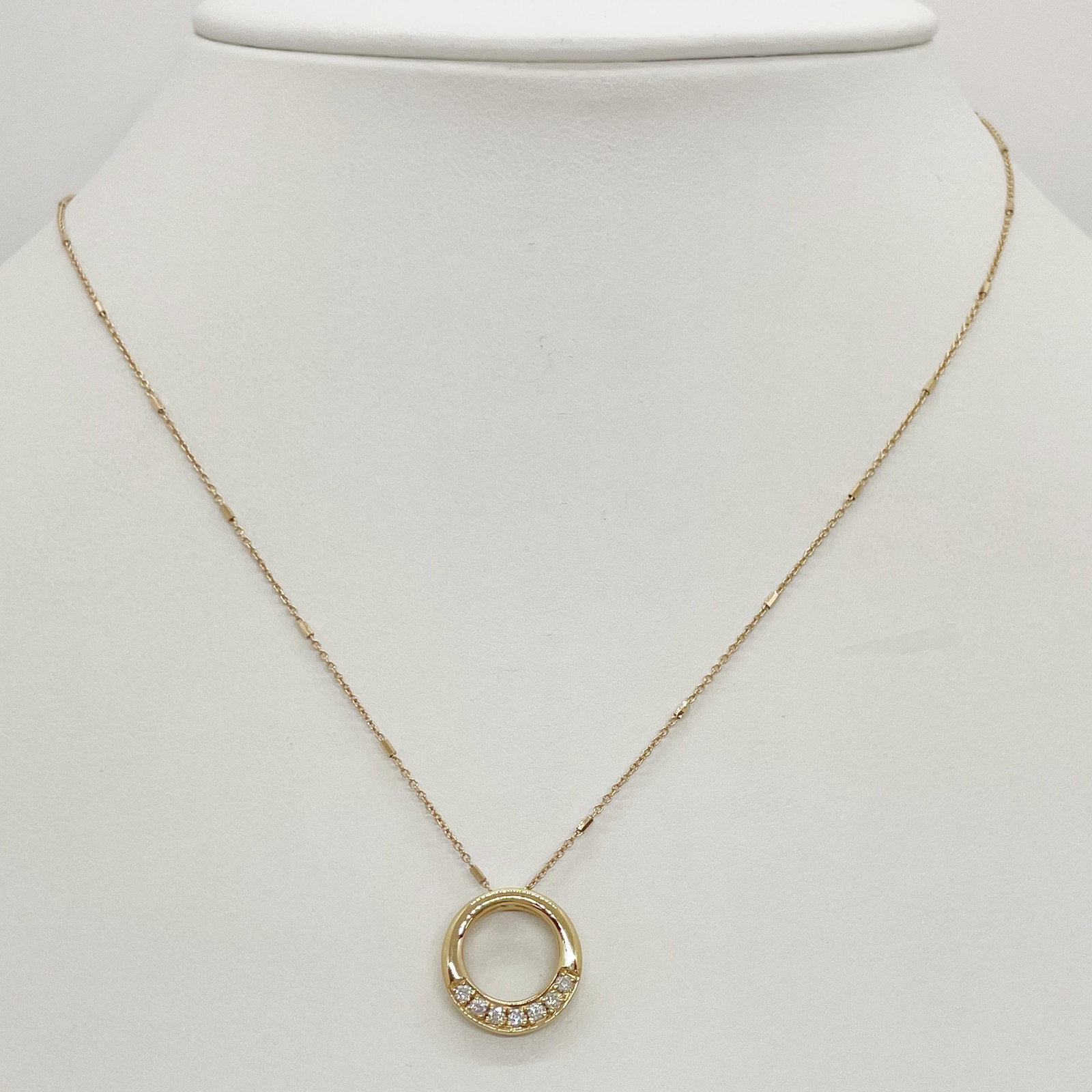 K18 Diamond Necklace: Type: Necklace Metal:K18 Rose Gold Diamond:0.094ct Size:41cm Signed By: CTF