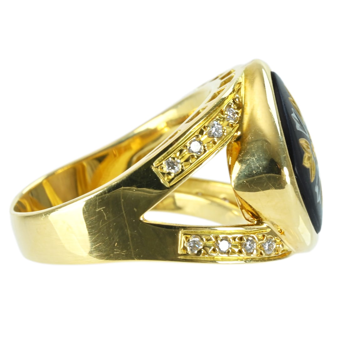 K18 Shell Picwe Diamond Ring - 3