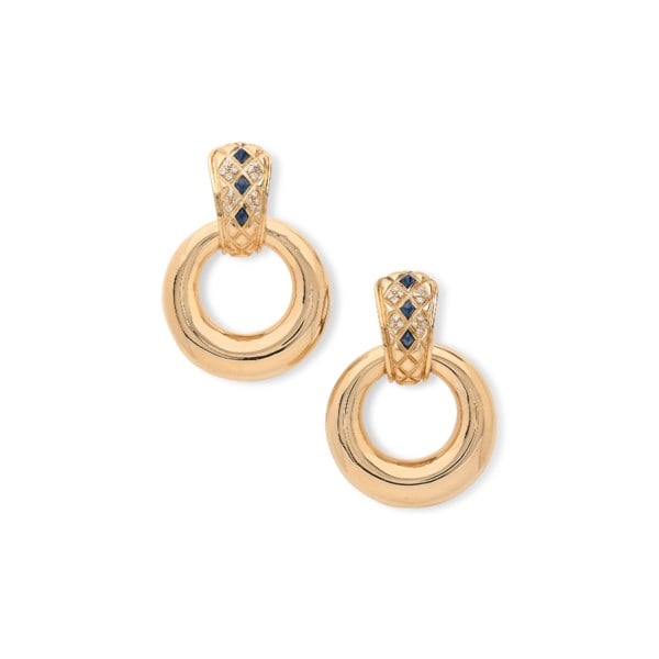 CHAUMET K18 Boucles D'Oreilles Croles Saphirs Diamond Earring: Type: Earring Metal:18K Diamond: N/A Size:N/A Signed By:CHAUMET