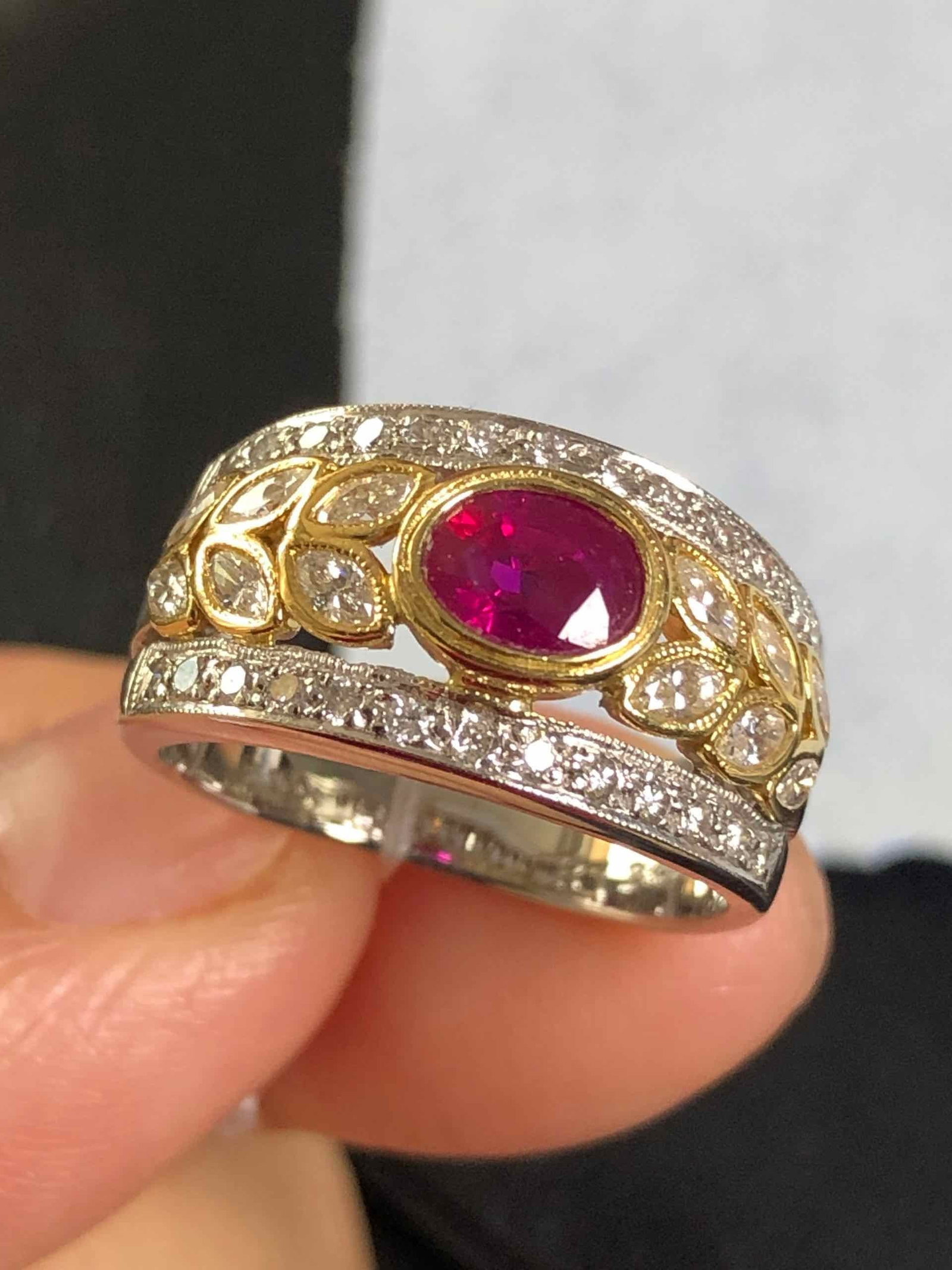 K18/PT900 RUBY RING - 3