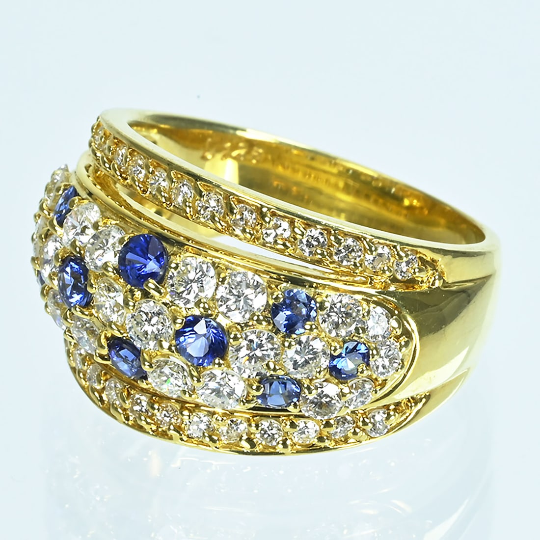 18K Sapphire Diamond Ring - 2