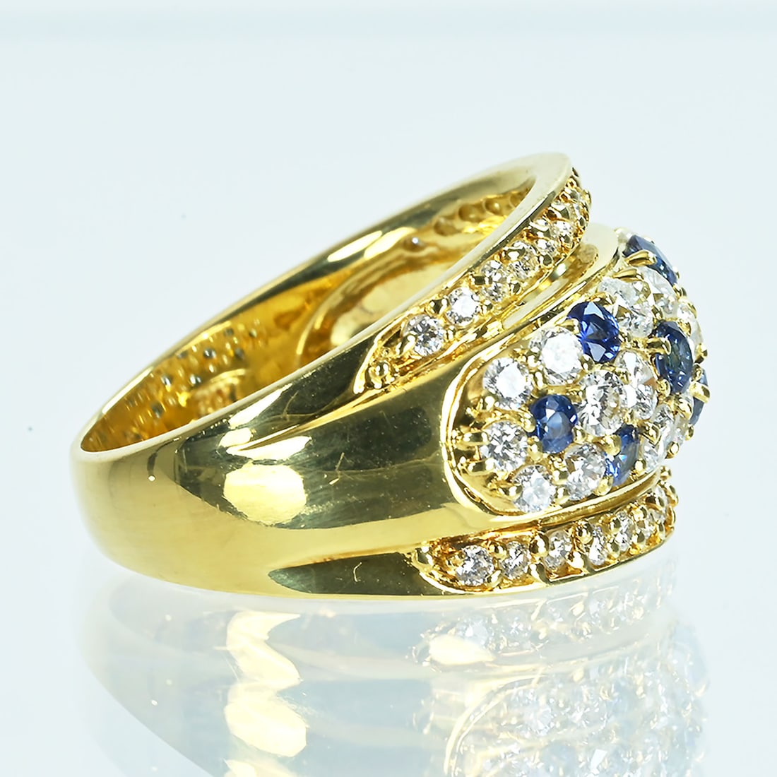 18K Sapphire Diamond Ring - 4