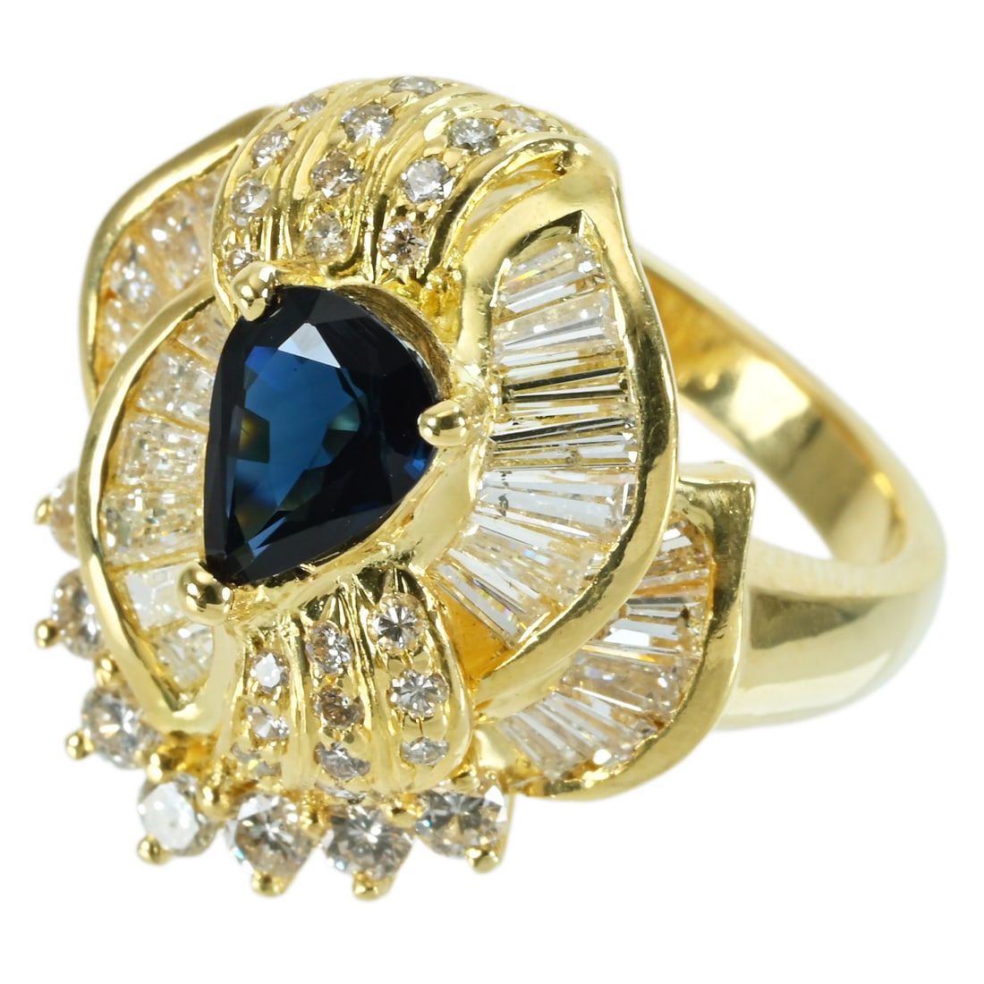 18K Sapphire Diamond Ring (1 of 3)
