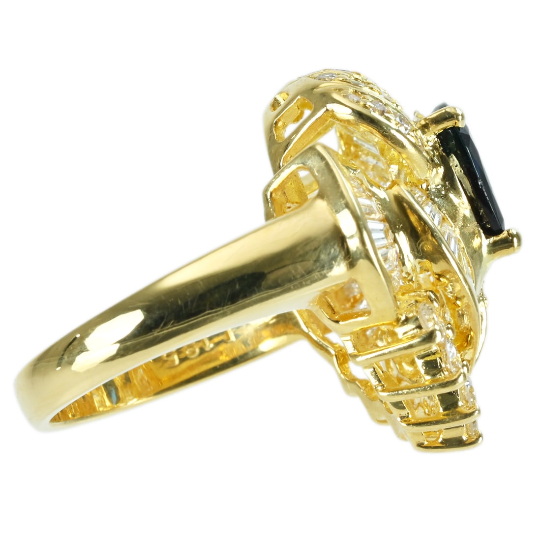 18K Sapphire Diamond Ring - 2