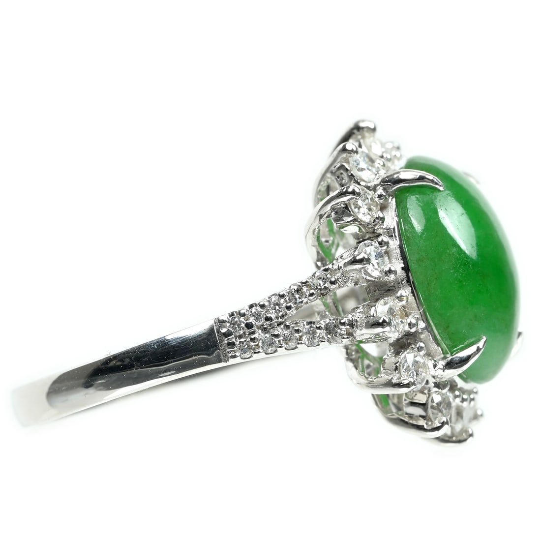 18K Jade Diamond Ring - 3