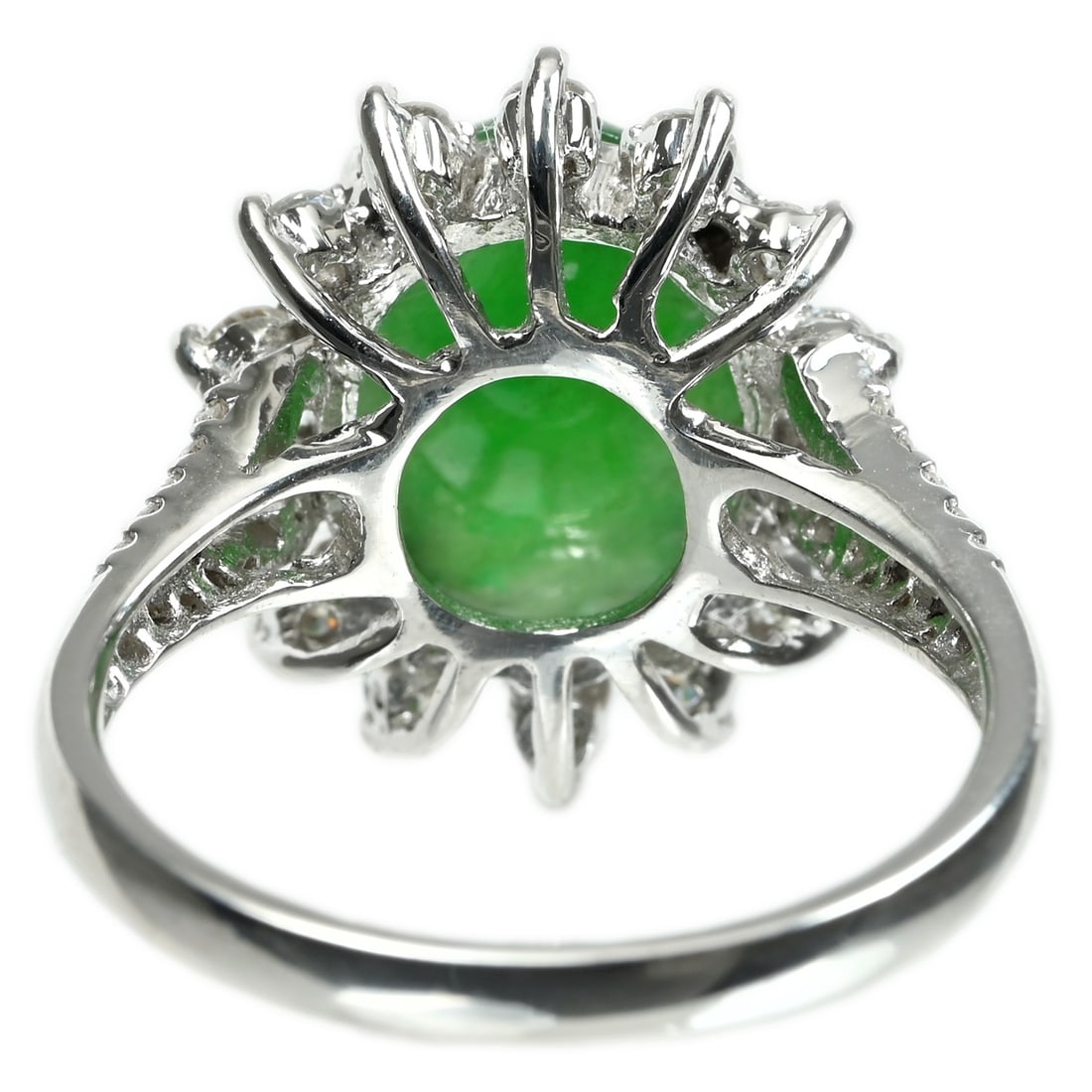 18K Jade Diamond Ring - 4