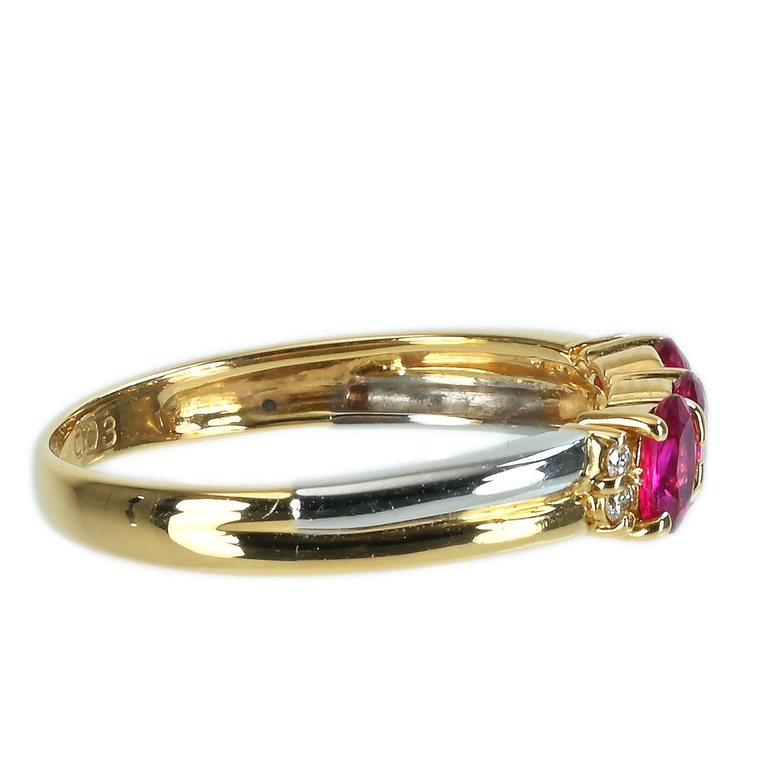 Pt950/18K Ruby Diamond Ring - 3