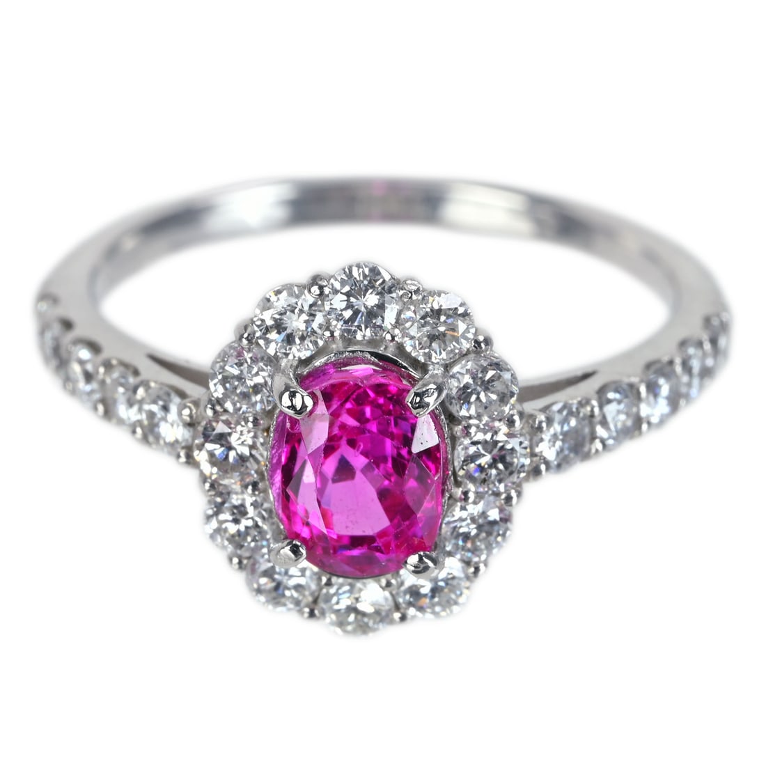Pt950 Burma NH Purple Ruby Diamond Ring (1 of 5)