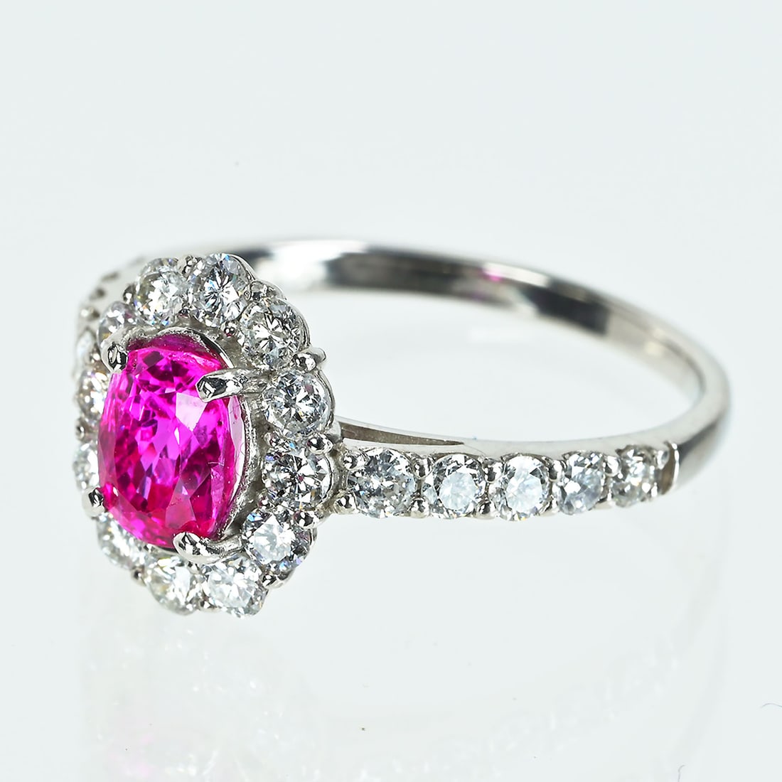 Pt950 Burma NH Purple Ruby Diamond Ring - 2