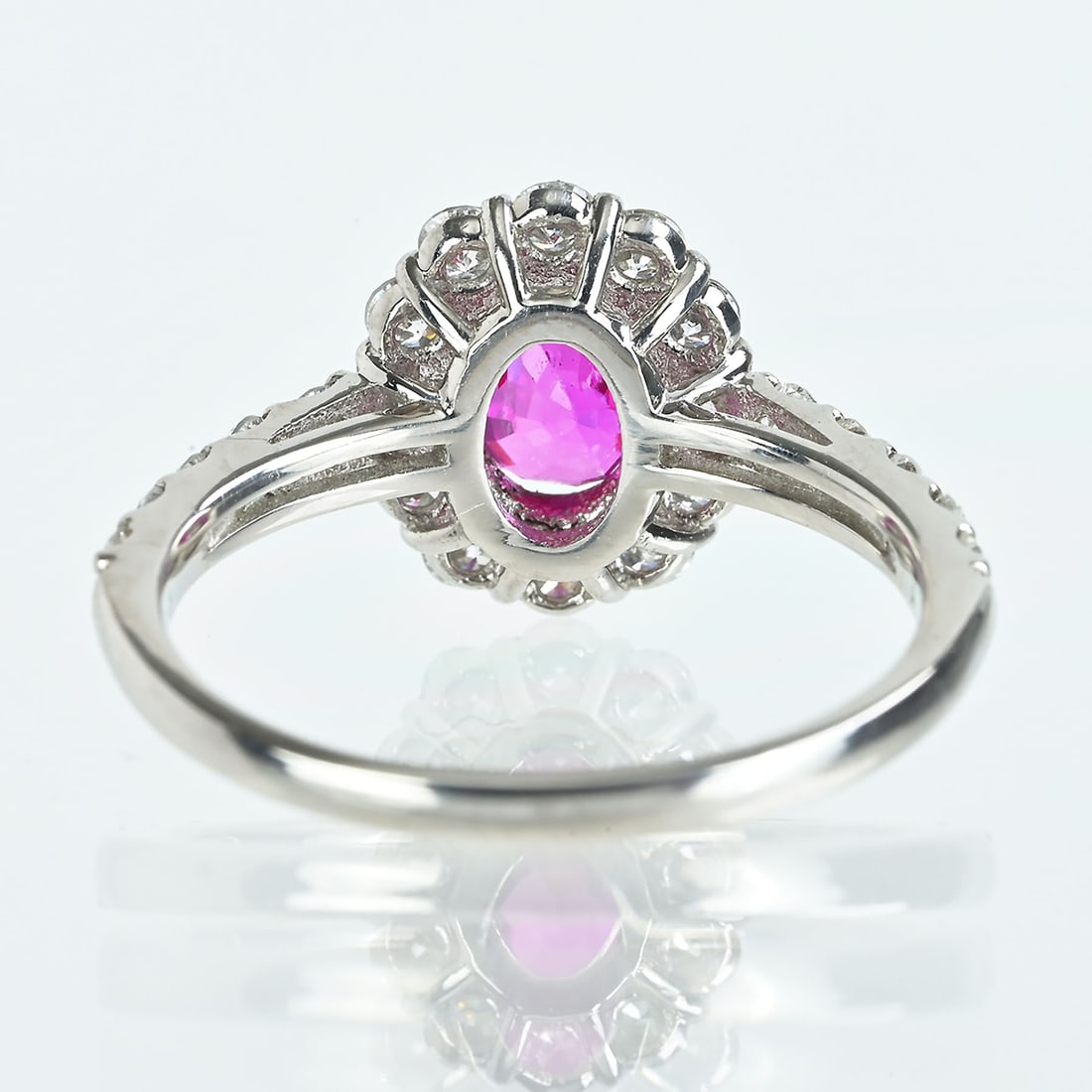 Pt950 Burma NH Purple Ruby Diamond Ring - 4
