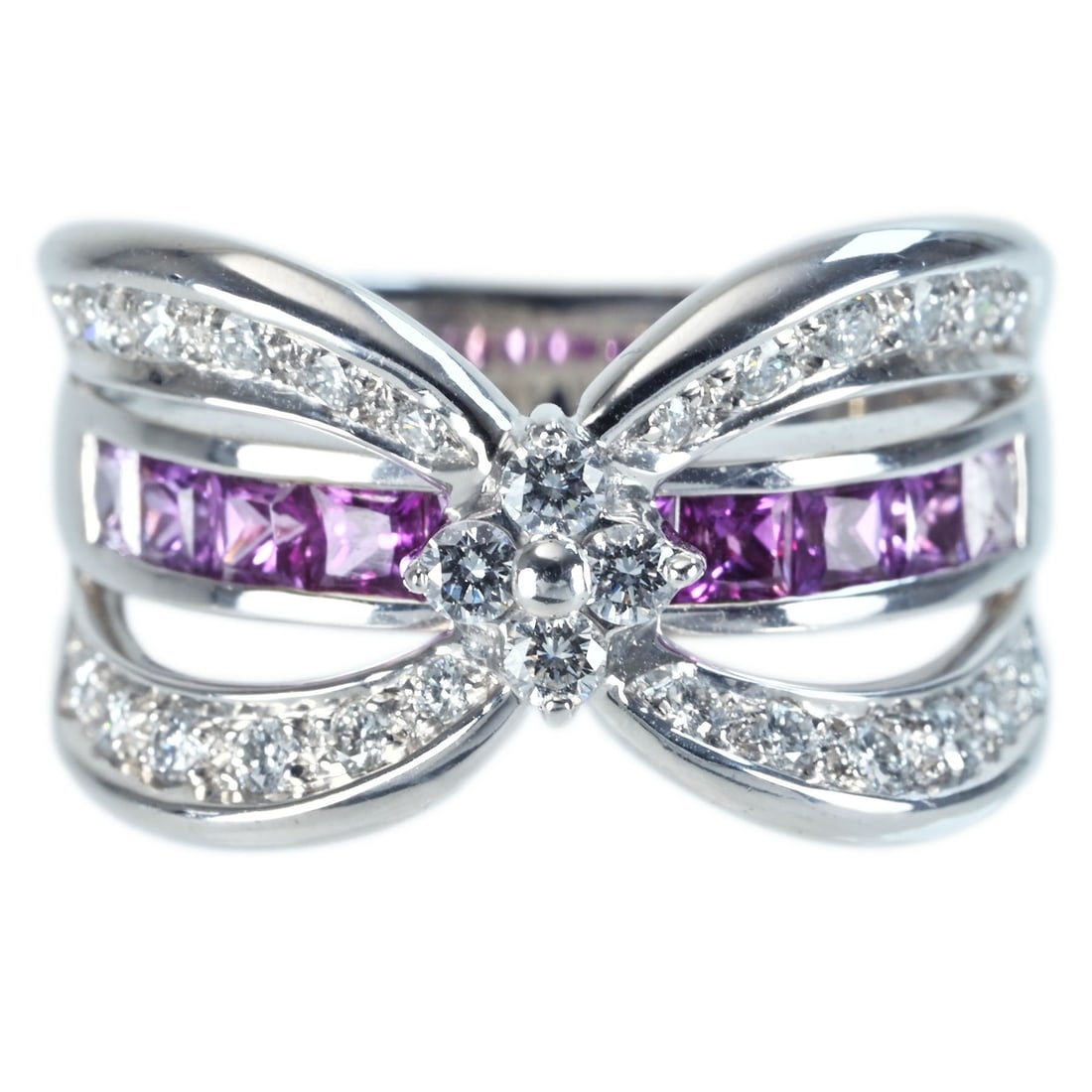 JEUNET RING K18WG SAPPHIRE RING: Type:RING Brand:JEUNET Diamond:0.46ct SAPPHIRE:1.16ct Metal:18K Size:6.75(US) Accessories:N/A