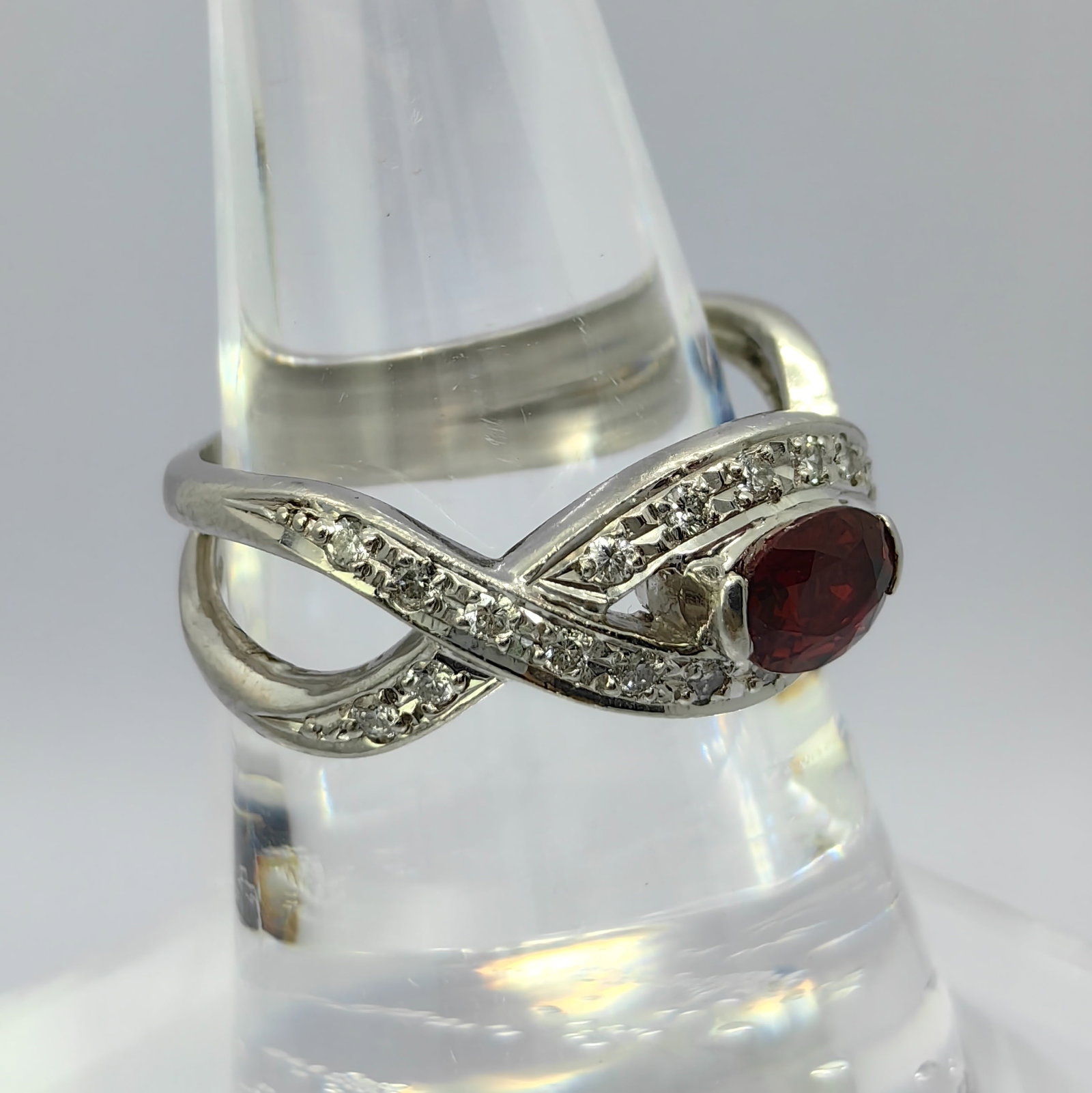 Pt900 Ruby Diamond Ring - 2