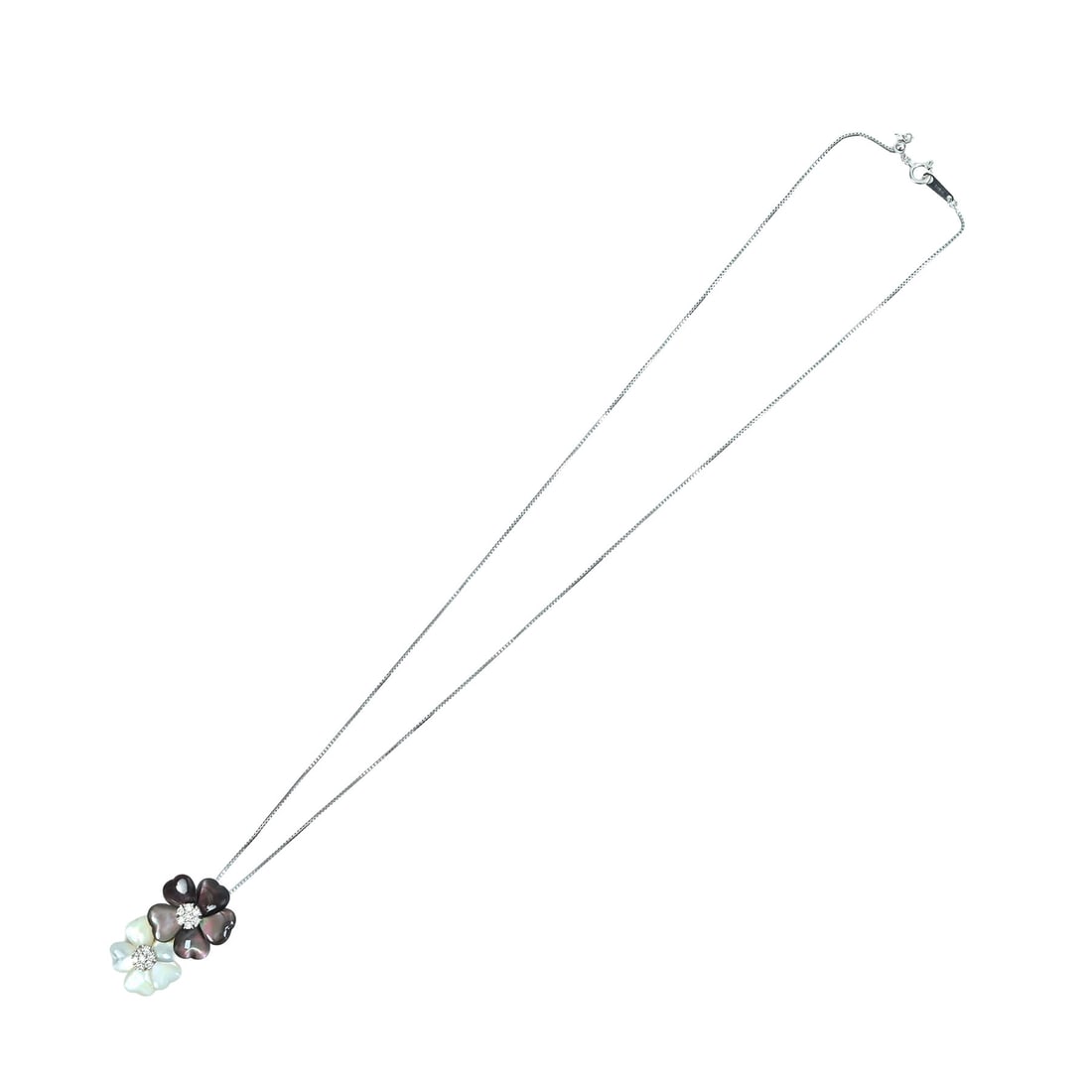K18 Shell Diamond Necklace: Type: Necklace Metal:K18 White Gold Diamond:0.27ct Size:46cm Signed By:N/A
