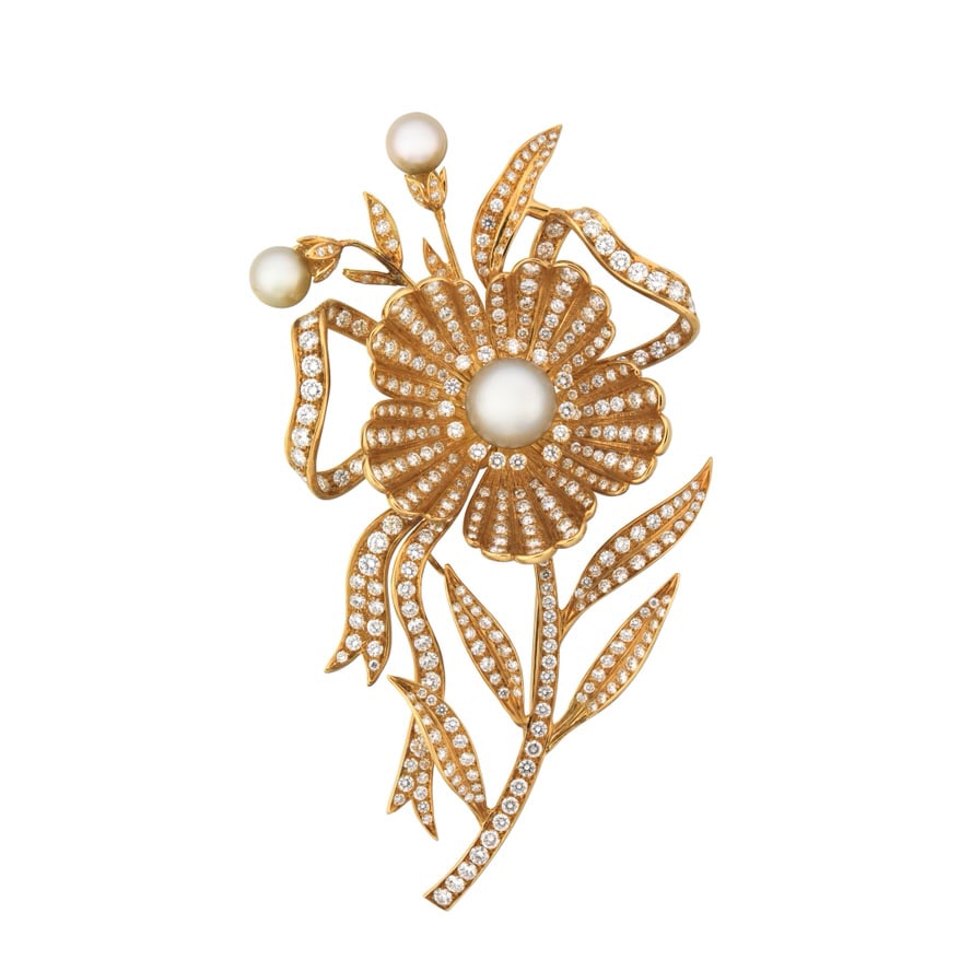 K18 Pearl Diamond Brooch: Type: Brooch Metal:18K Diamond: N/A Size:119.4m*67.3mm Signed By:N/A