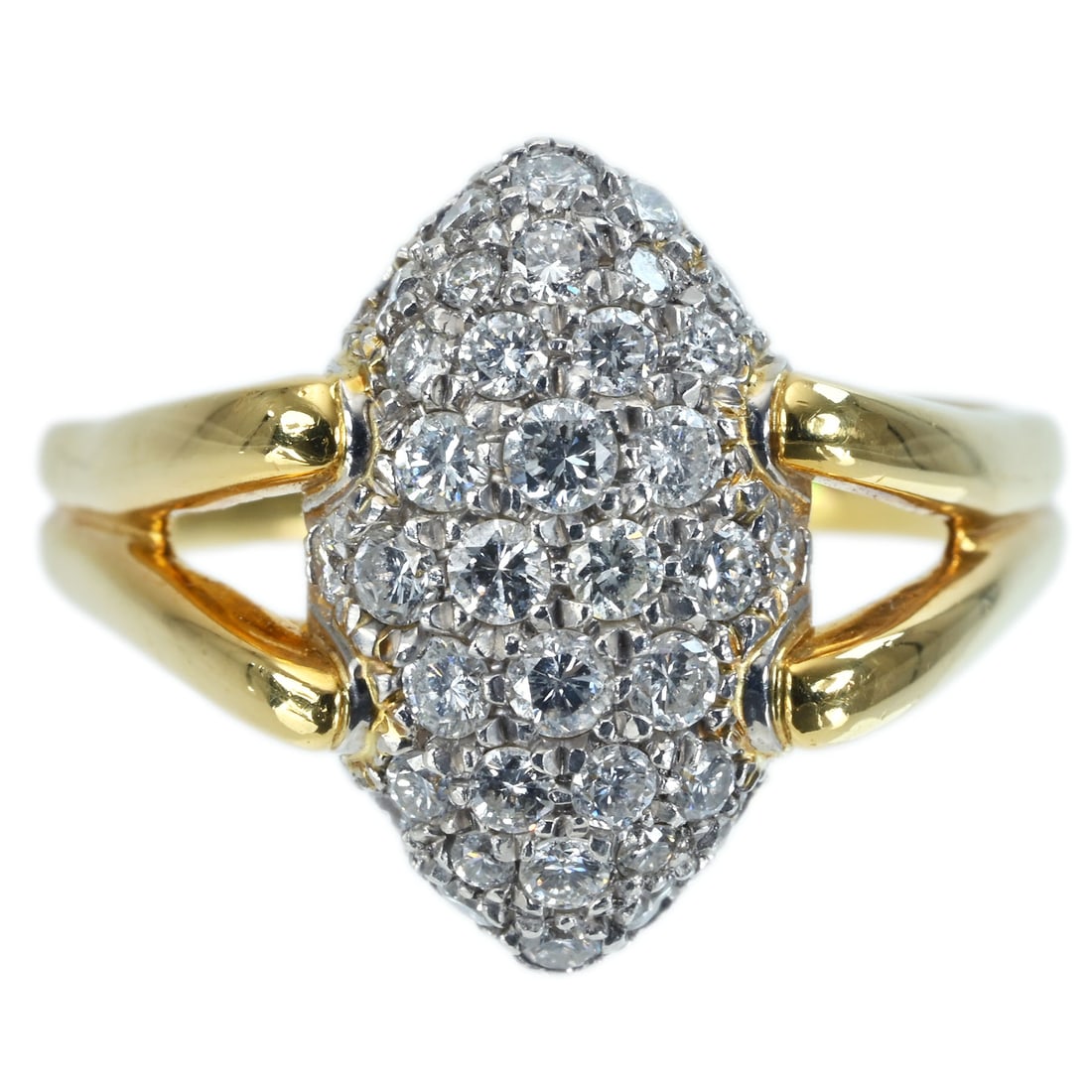 K18/PT900 Diamond Ring: Type: Ring Metal:18K Yellow Gold Diamond:1.01ct Size:9(US) Signed By: N/A