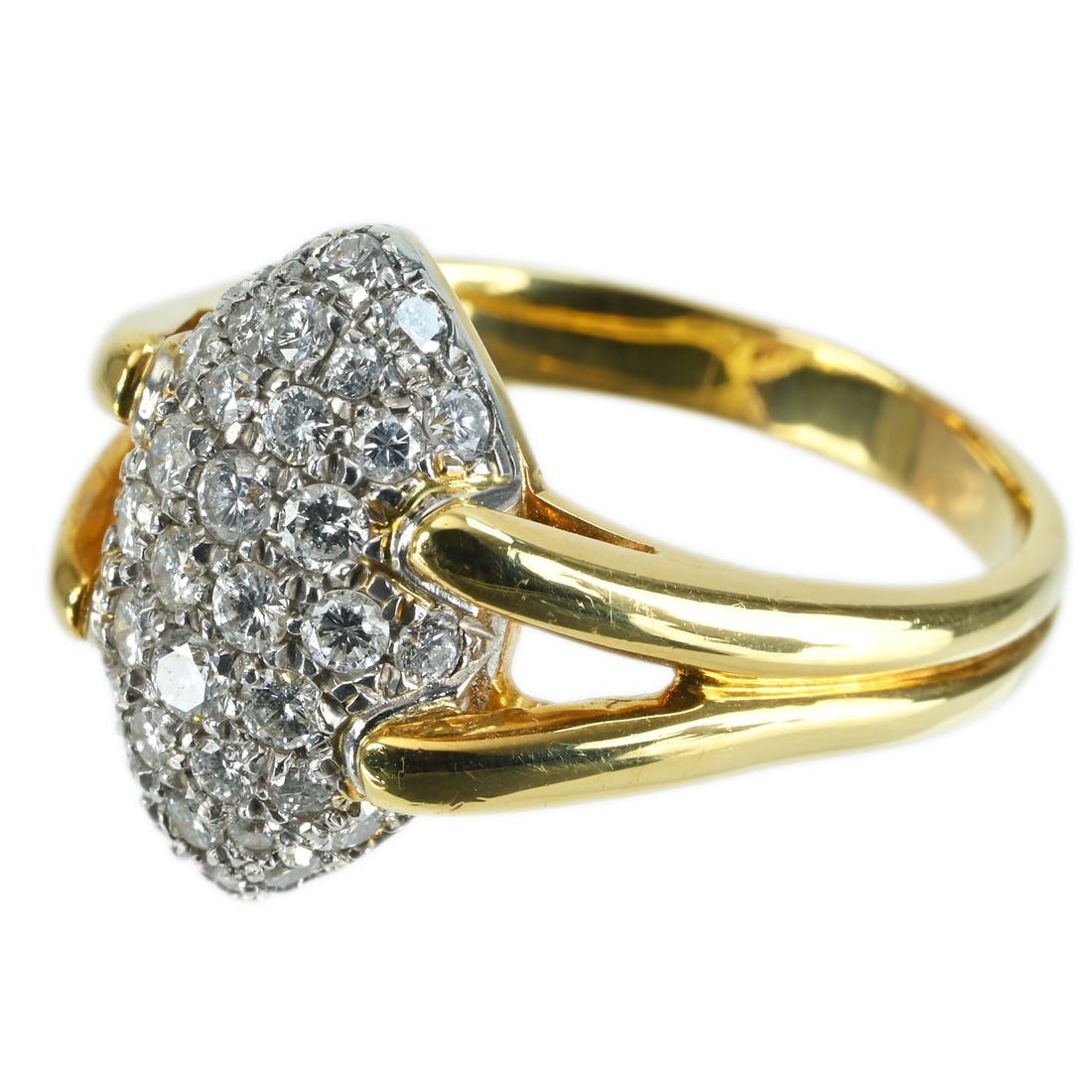 K18/PT900 Diamond Ring - 2