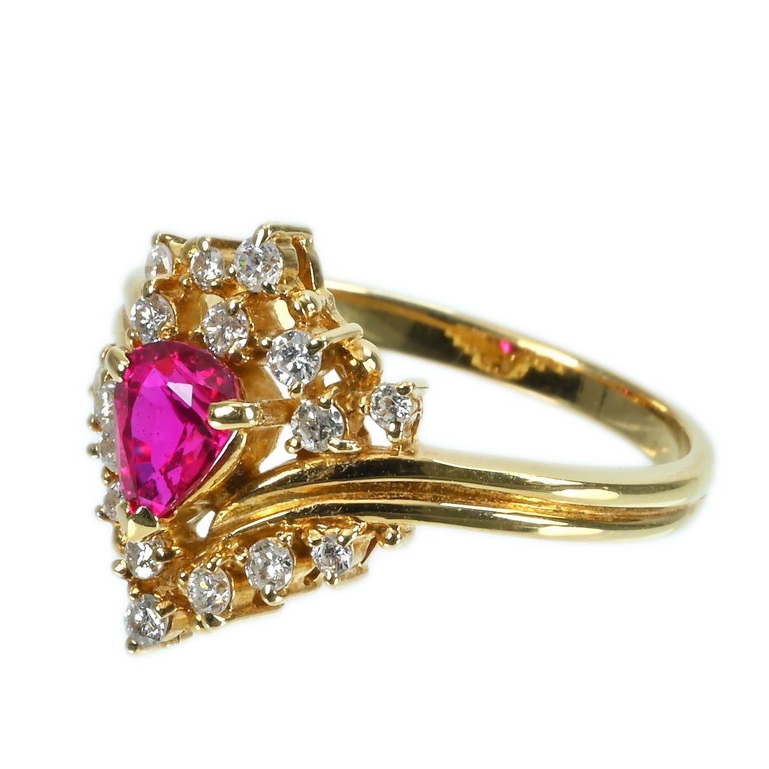 18K Ruby Diamond Ring - 2