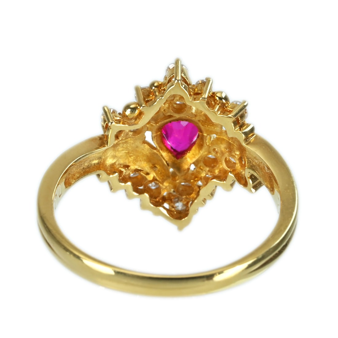 18K Ruby Diamond Ring - 4
