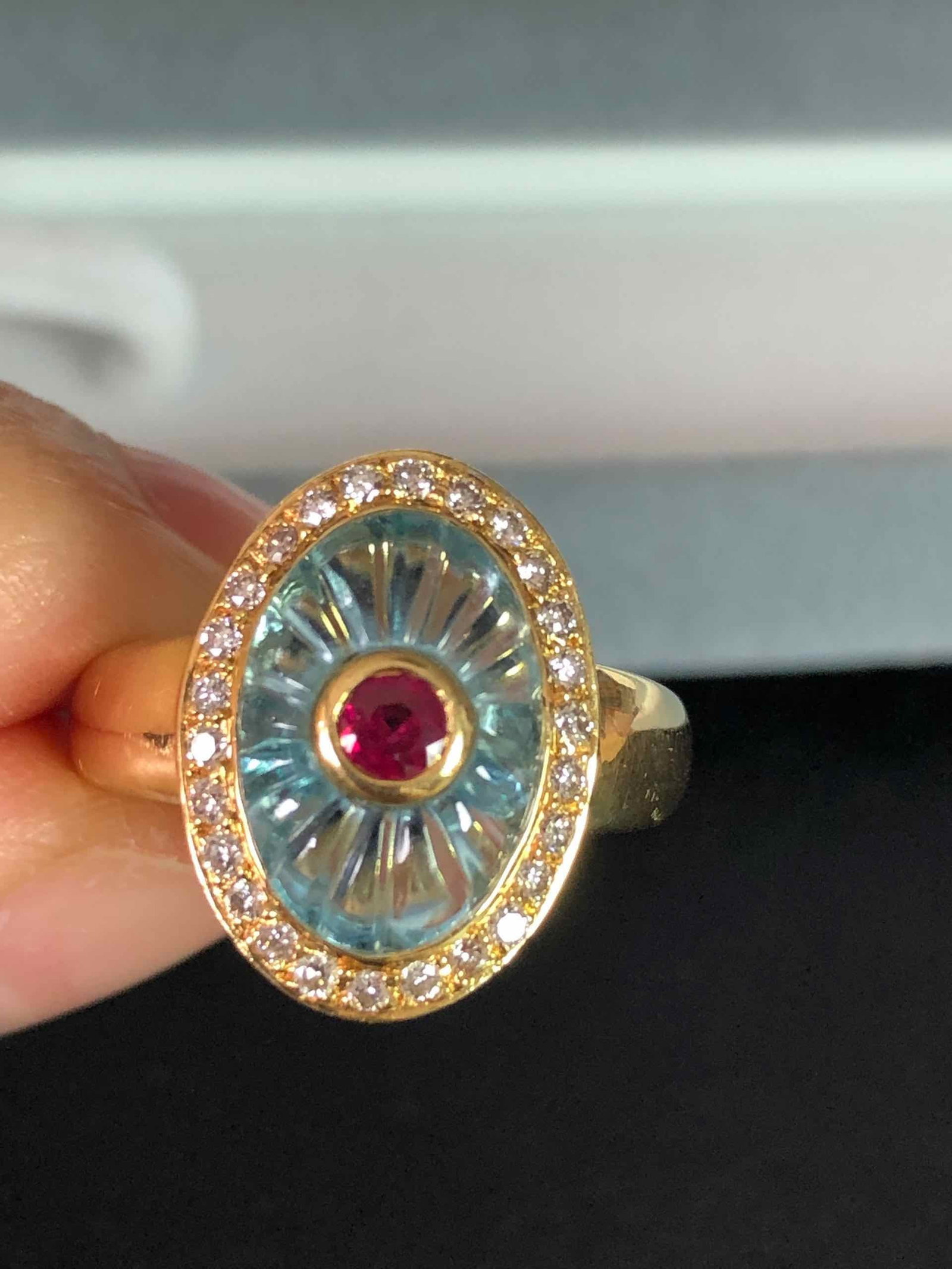 K18YG RUBY RING: Type:RING