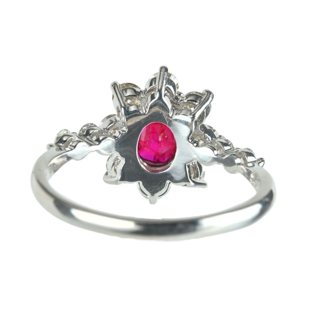 Pt900 Ruby Diamond Ring - 4
