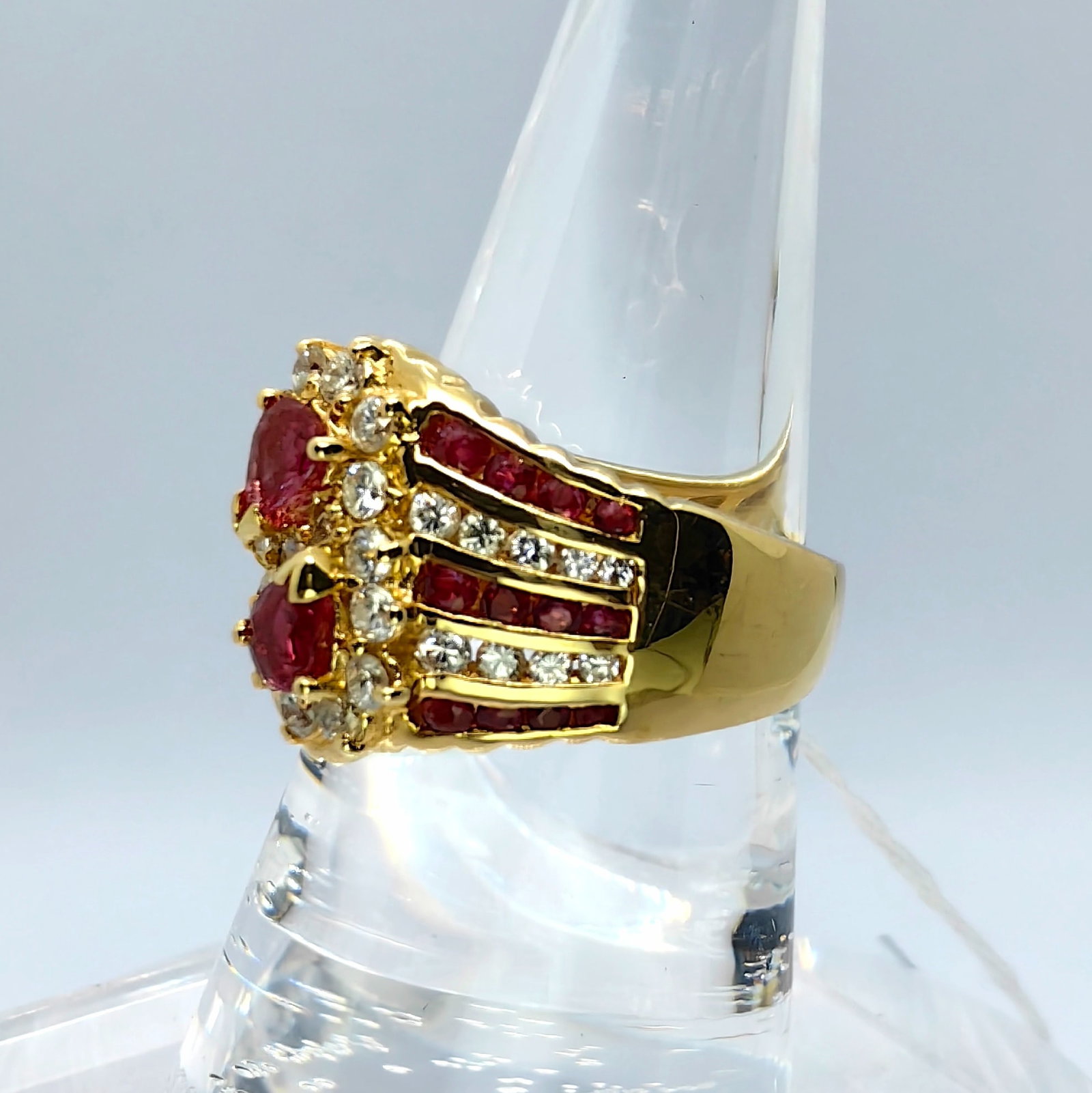 K18 Ruby Diamond Ring - 2