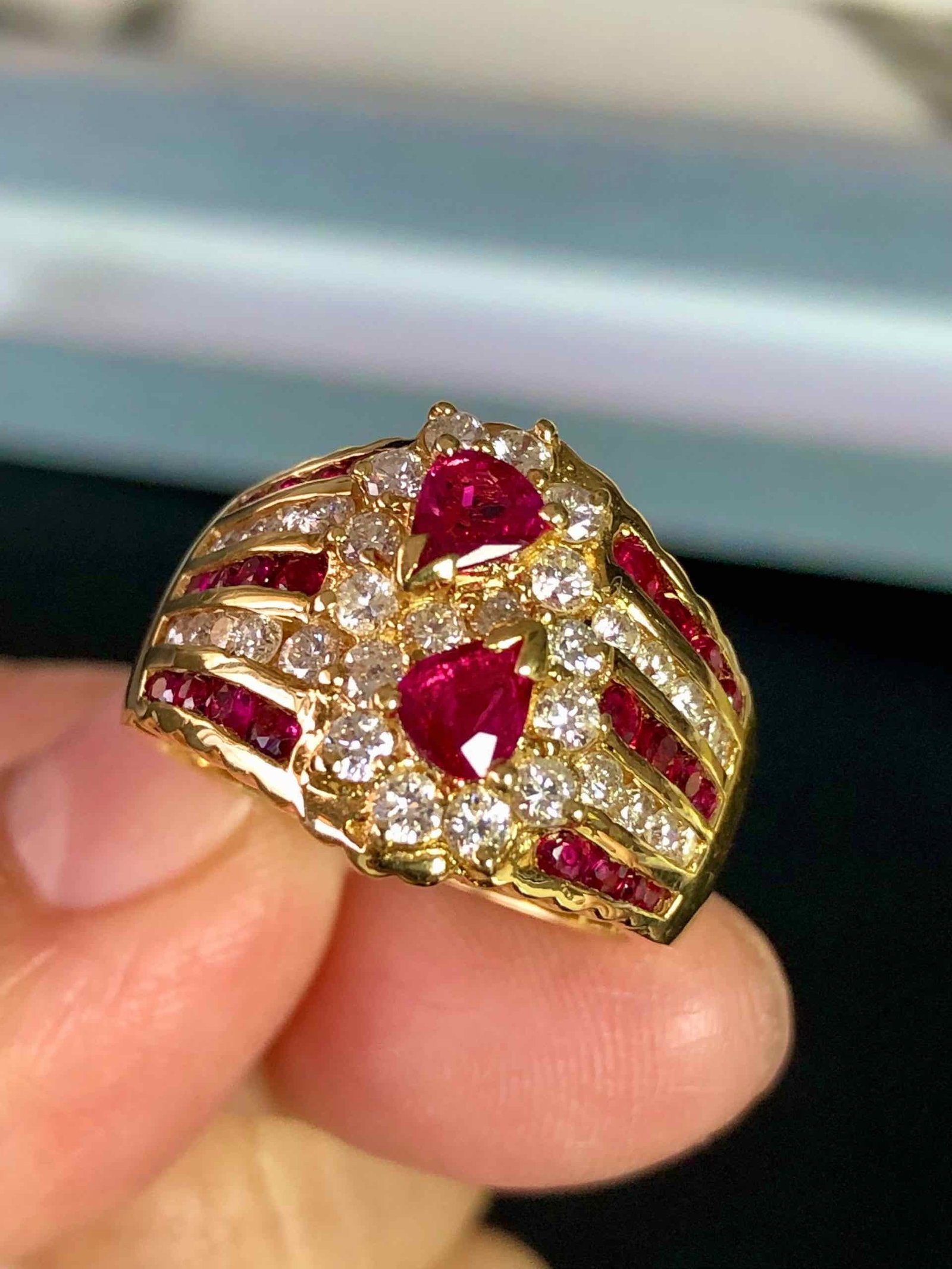 K18 Ruby Diamond Ring - 5
