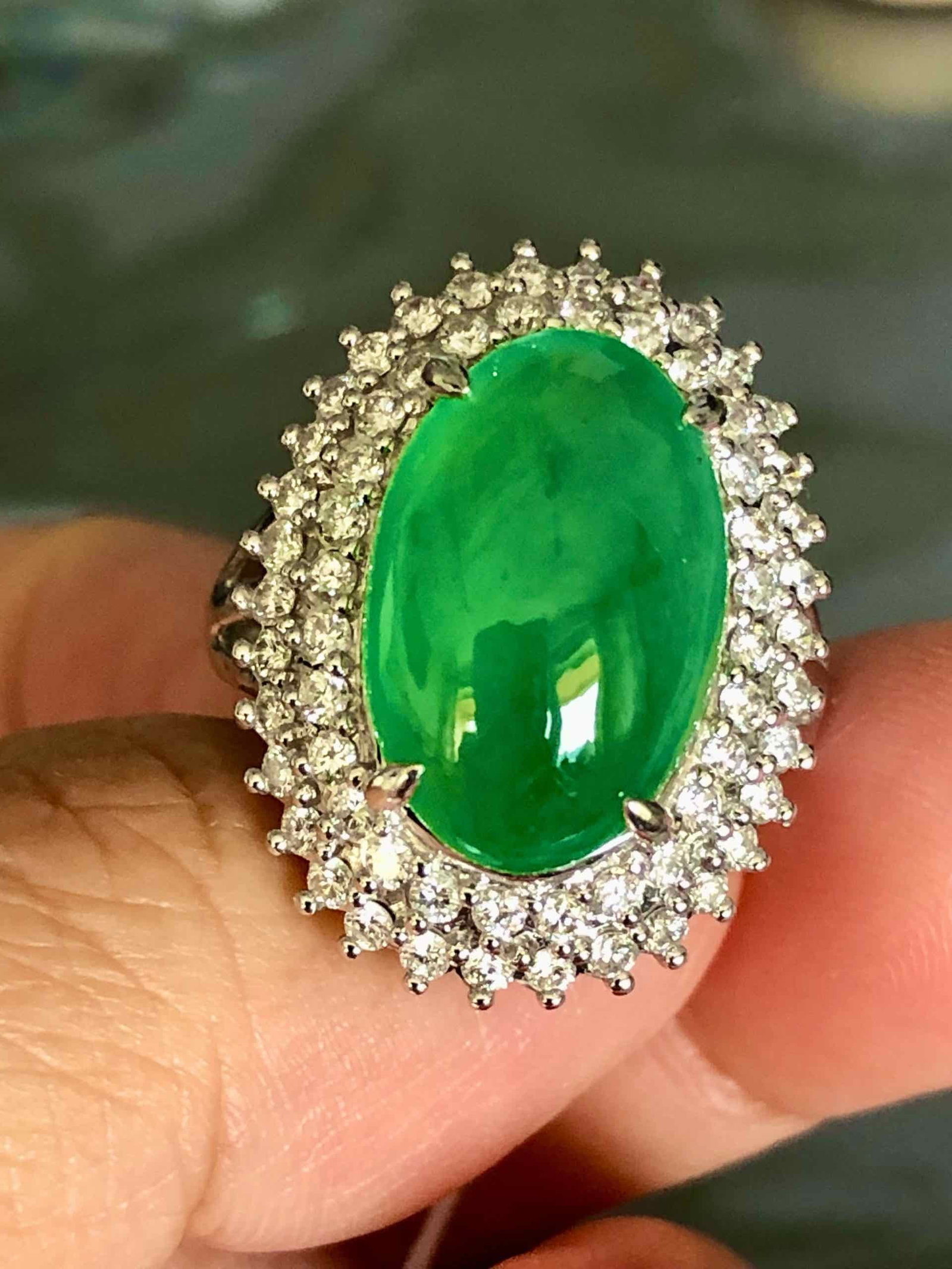K18 JADEITE RING - 2
