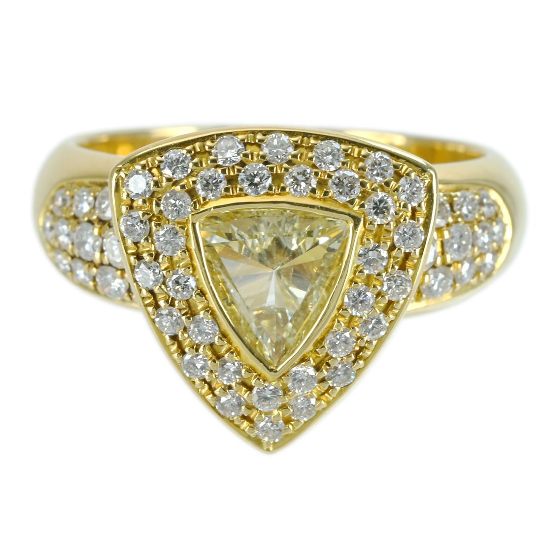 K18YG DIAMOND RING: Type: RING Item Name:K18YG DIAMOND RING Diamond:0.638ct Diamond:0.67ct Metal:18K Size:6.5 Accessories:N/A