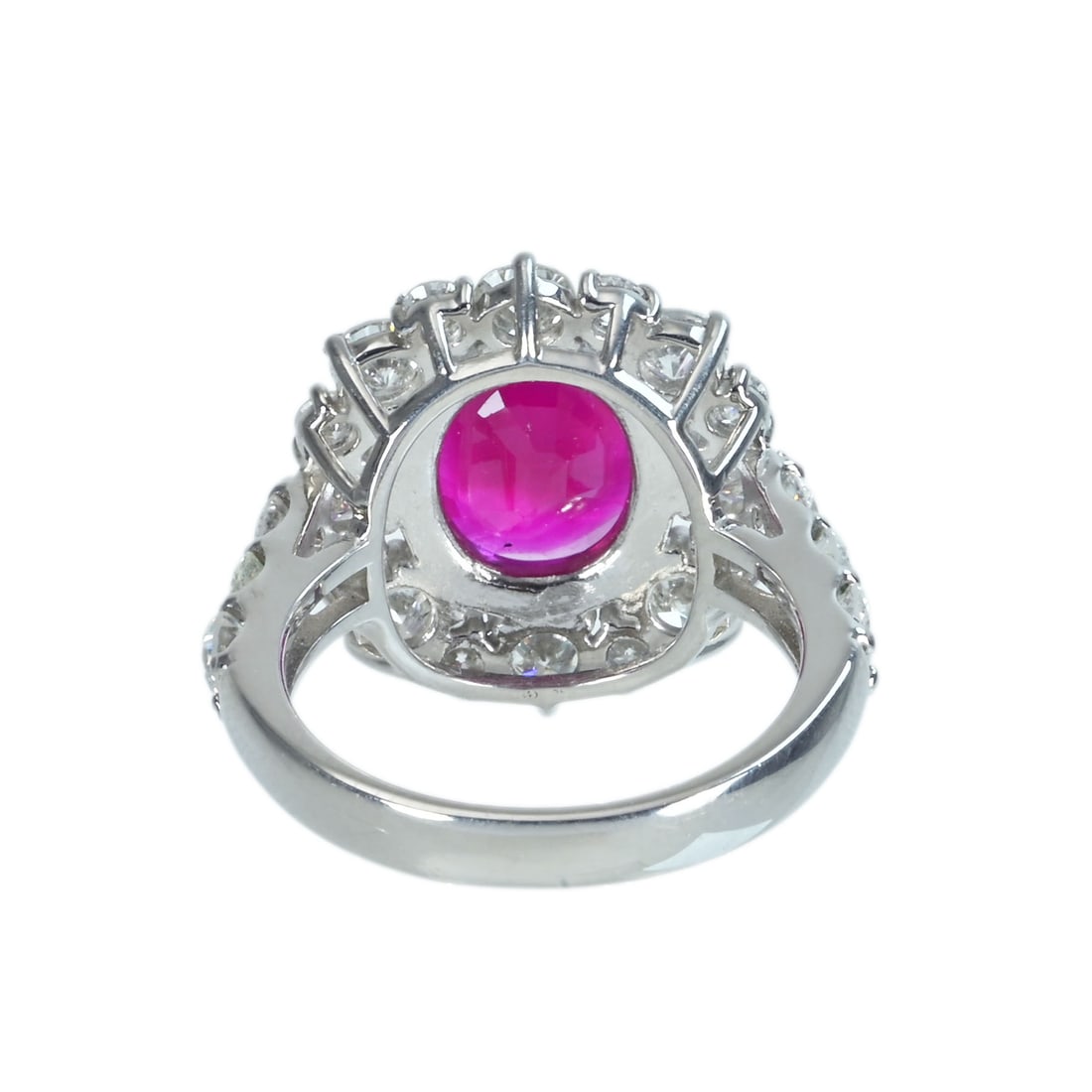 Pt950 Burma H Red Ruby Diamond Ring - 4