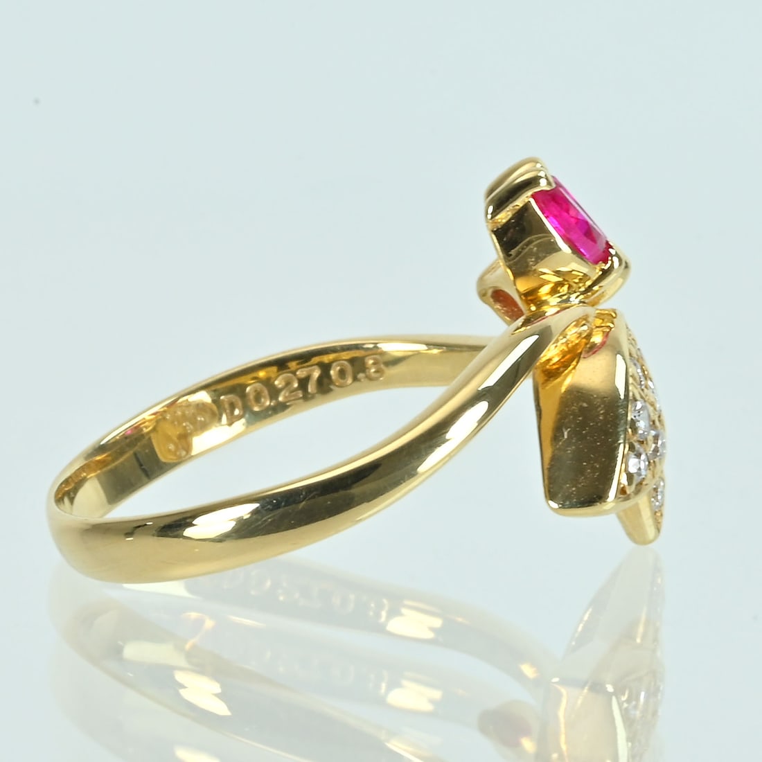 K18 Ruby Diamond Ring - 3