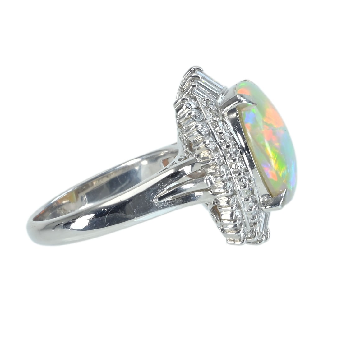 Pt900 Opal Diamond Ring - 3