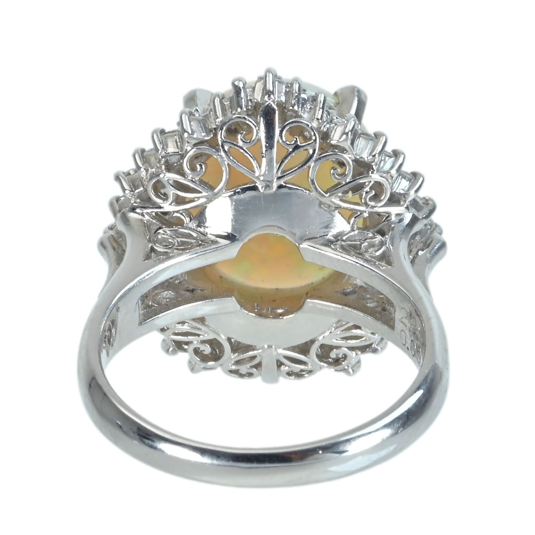 Pt900 Opal Diamond Ring - 4