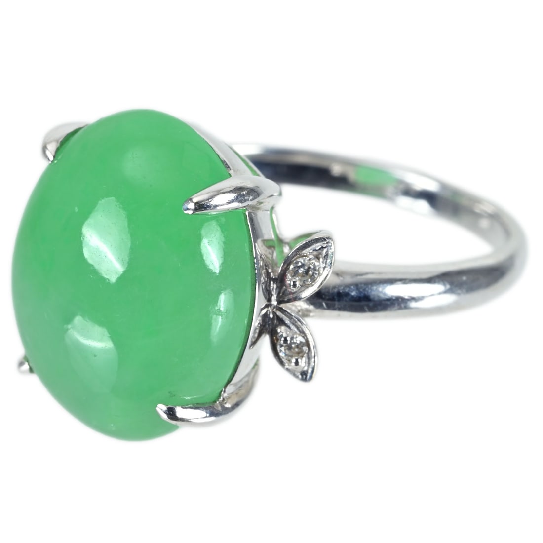 K18 Jadeite Diamond Ring - 2