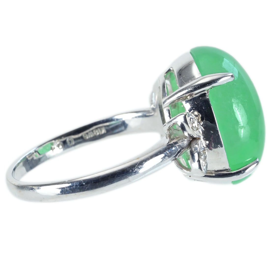K18 Jadeite Diamond Ring - 4