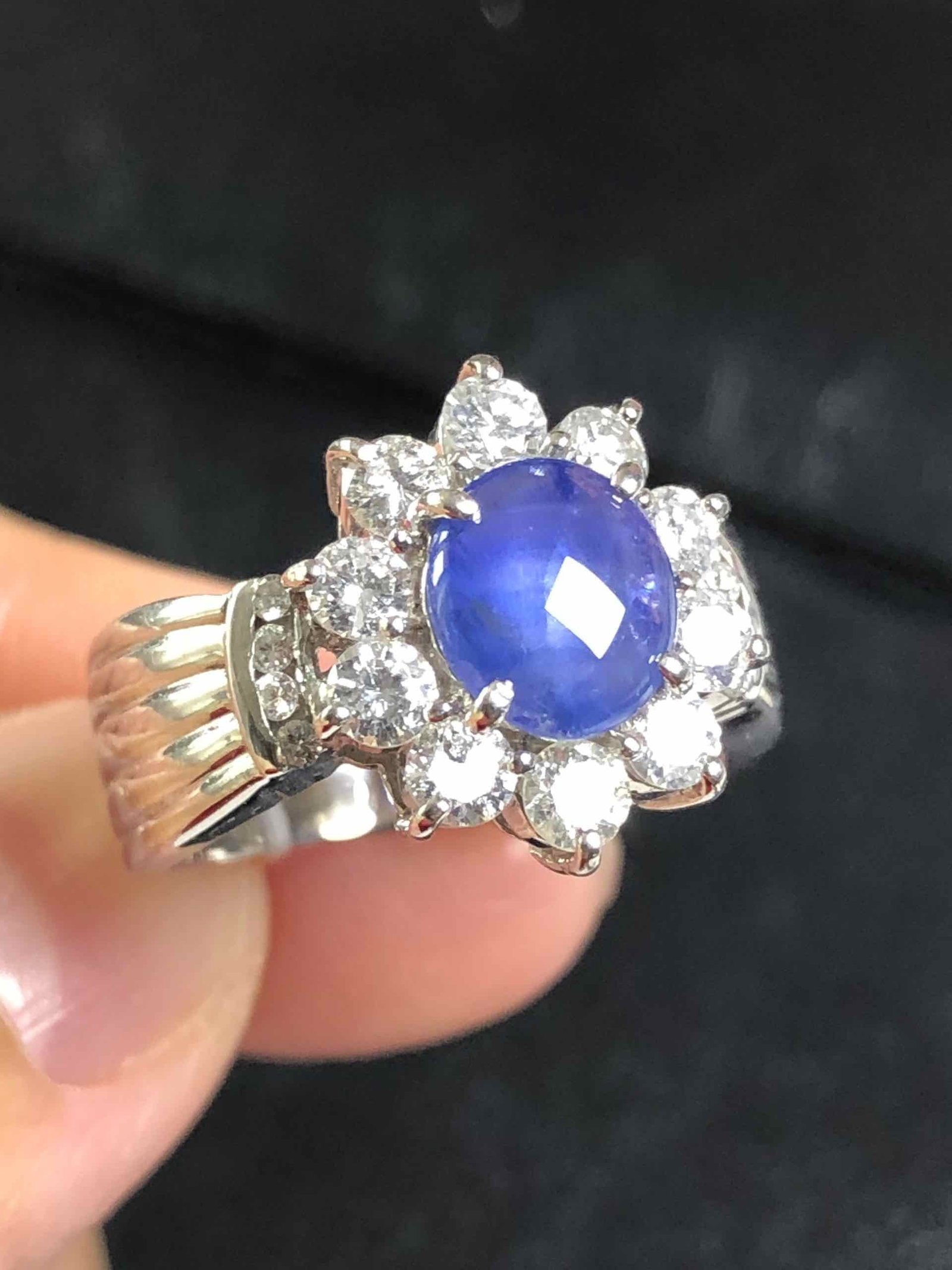 PT900 STAR SAPPHIRE RING - 2