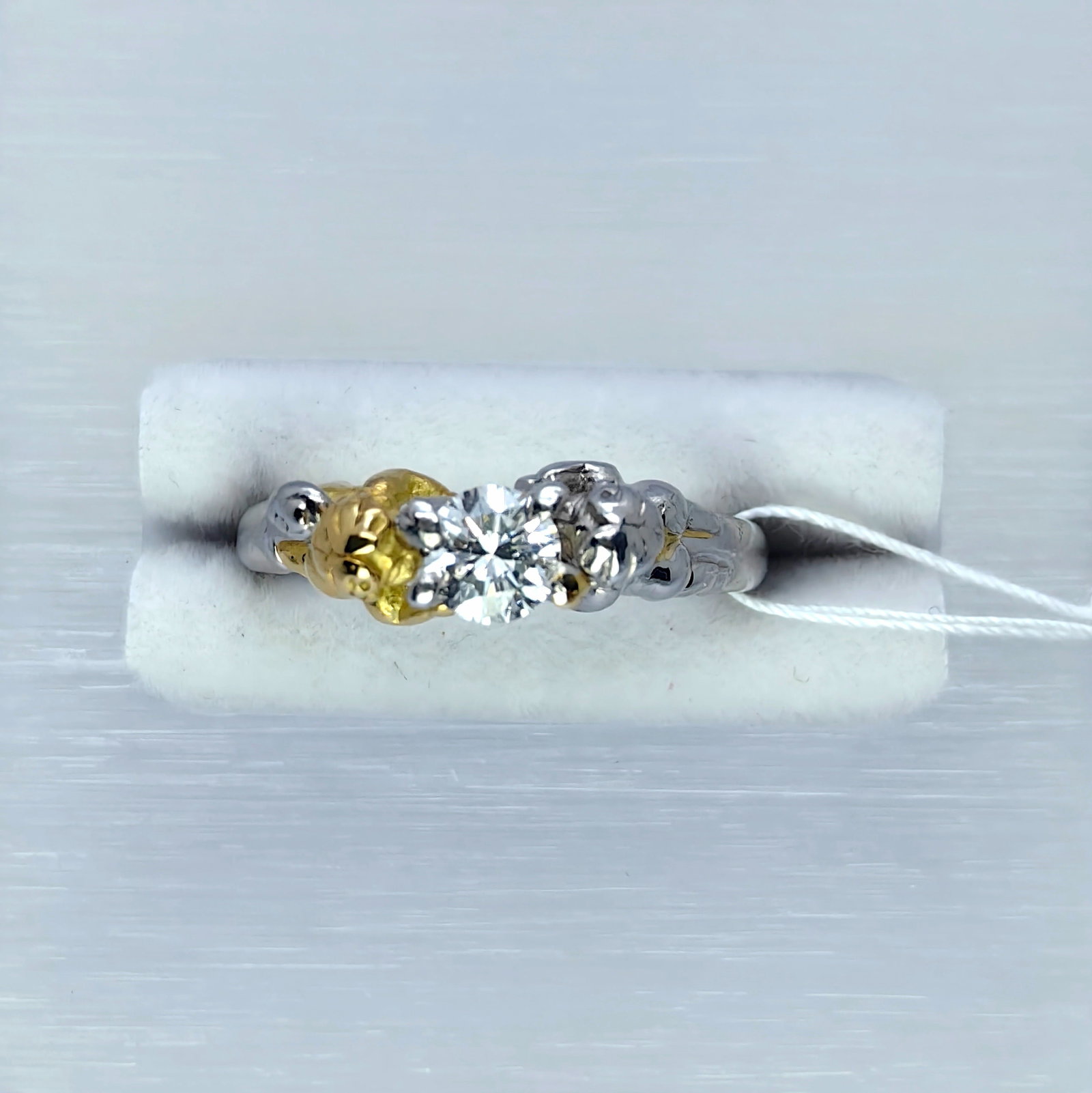 K18/Pt900 Diamond Ring: Type: Ring Metal:K18 Yellow Gold/Platinum Diamond:0.378ct Size:5(US) Signed By: N/A