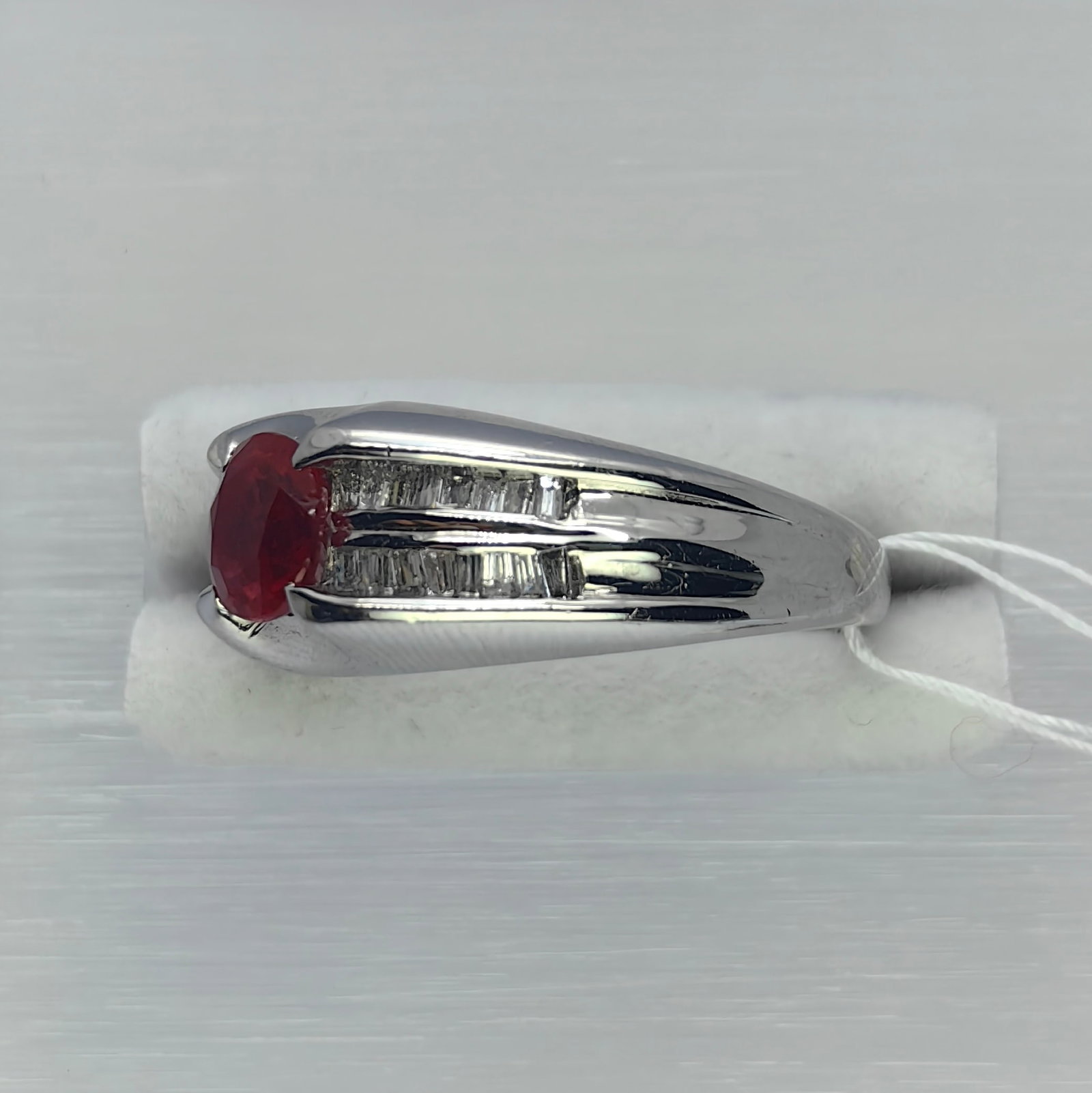 Pt900 Ruby Diamond Ring - 3
