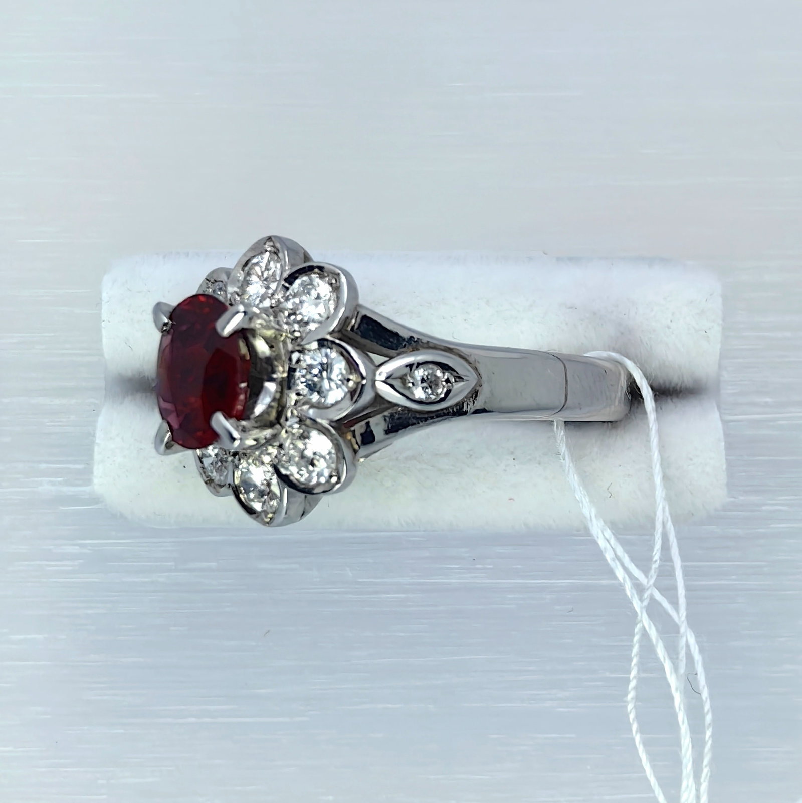 Pt900 Ruby Diamond Ring - 2