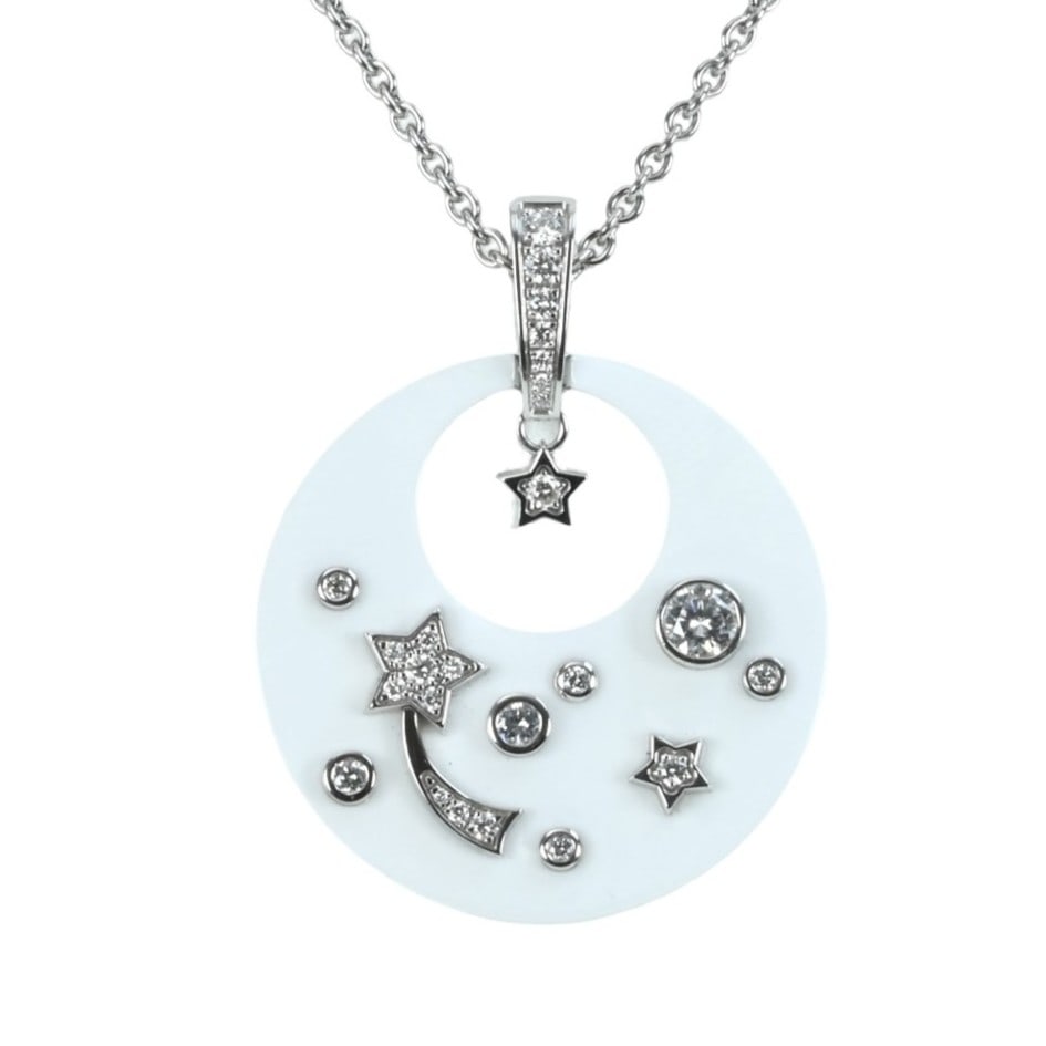 CHANEL K18WG Diamond Necklace: Type:Necklace Item Name:CHANEL K18WG Diamond Necklace Brand:CHANEL Metal:18K Accessories:BOX